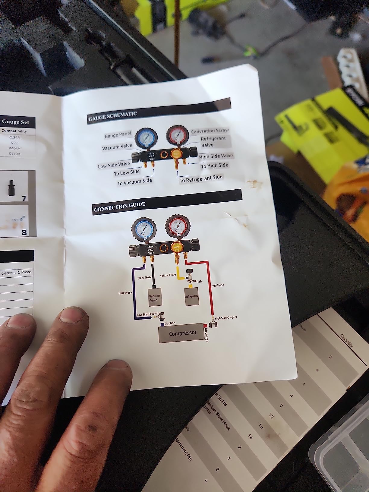 Lichamp HVAC Gauges with Hoses, AC Manifold Gauge Set R134A R410A R404A Refrigerant Gauges customer photo 1