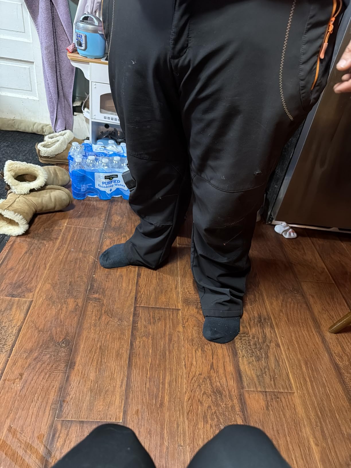 Rdruko Men's Snow Ski Pants Waterproof Insulated Winter Pants with Belt customer photo 2