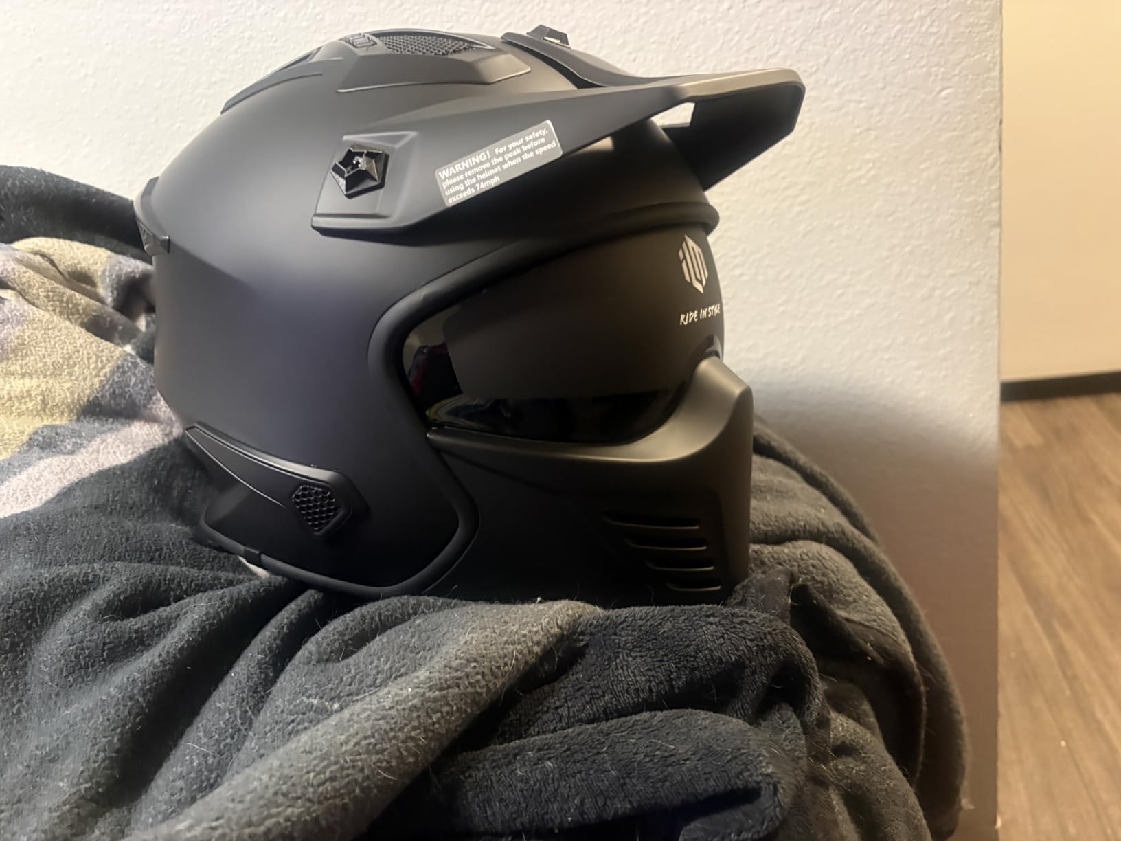 ILM Open Face Motorcycle 3/4 Half Helmet for Dirt Bike Moped ATV UTV Motocross Electric Cruiser Scooter DOT Model 726X(Matte Black,L) customer photo 2