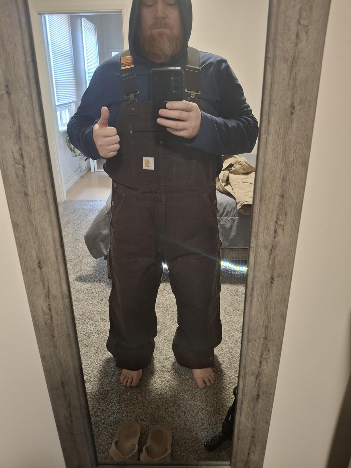 Carhartt Men's Washed Duck Insulated Bib Overall customer photo 2