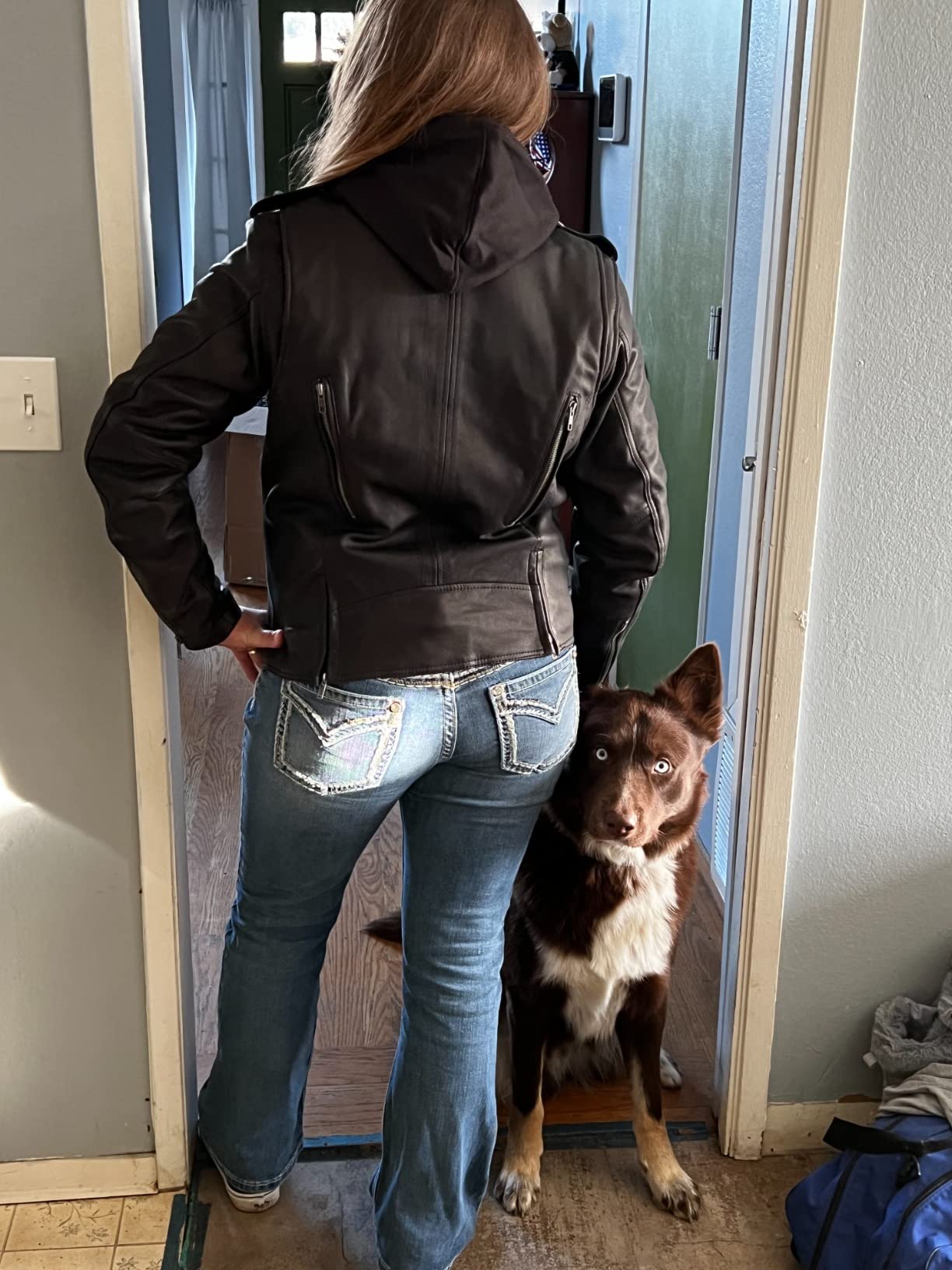Milwaukee Leather MLL2575 Women's Black Leather Vented Motorcycle Jacket w/Removable Hoodie customer photo 2