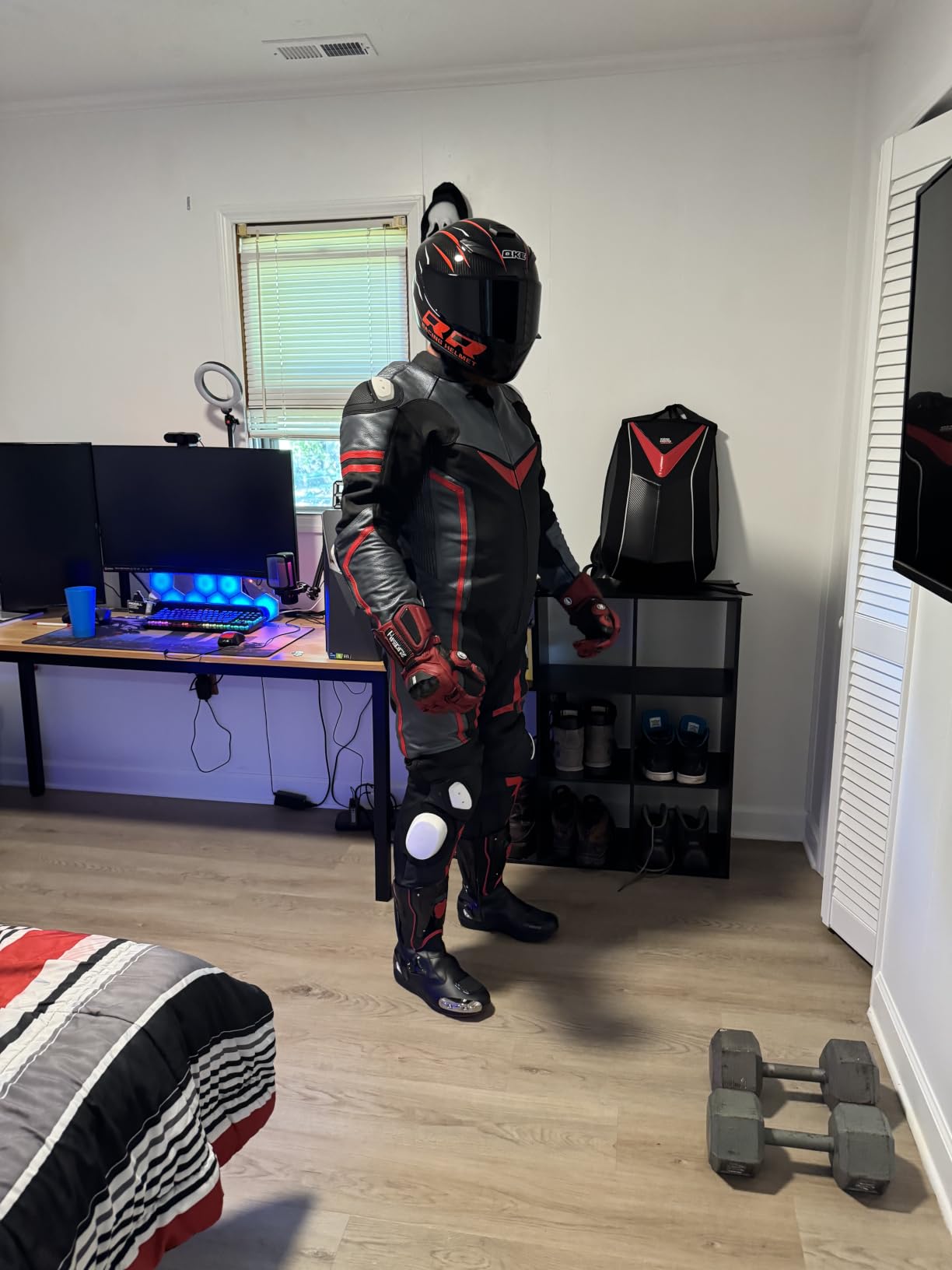 Motorcycle Black One Piece Leather Racing 363 Suit CE Approved Protection customer photo 1