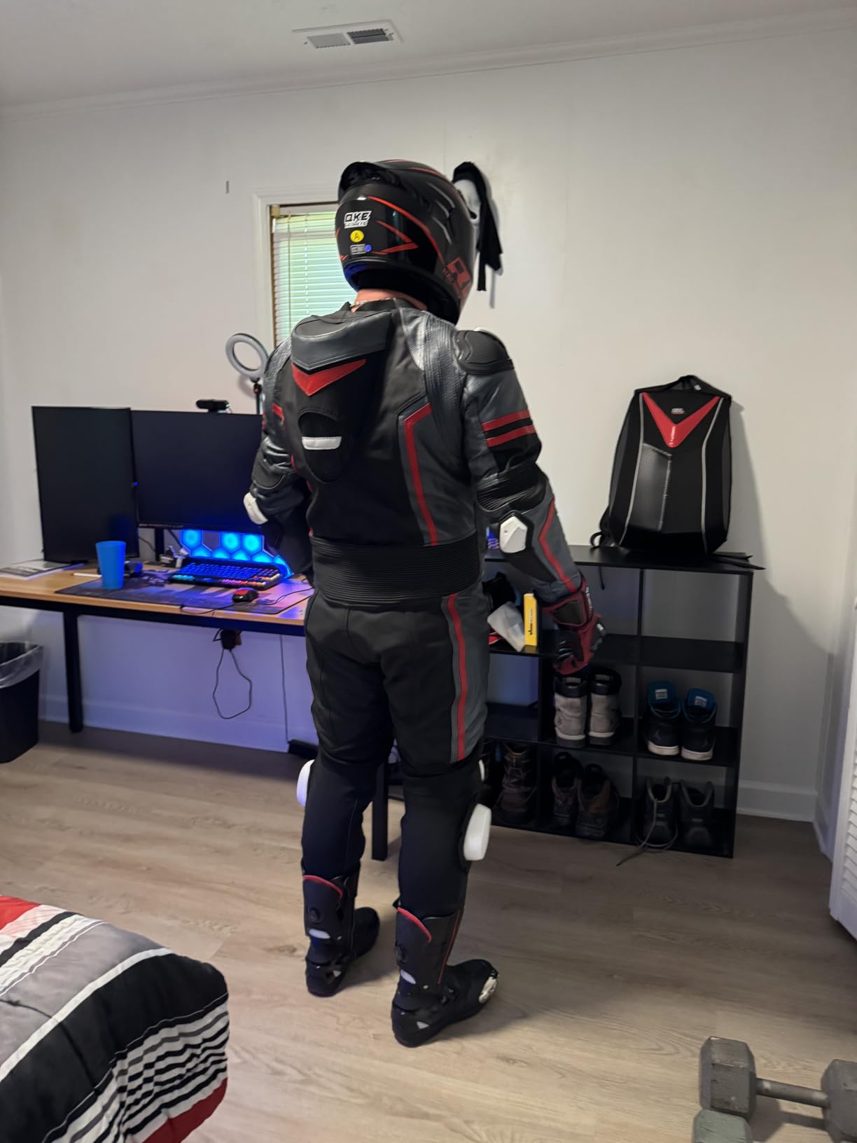 Motorcycle Black One Piece Leather Racing 363 Suit CE Approved Protection customer photo 2