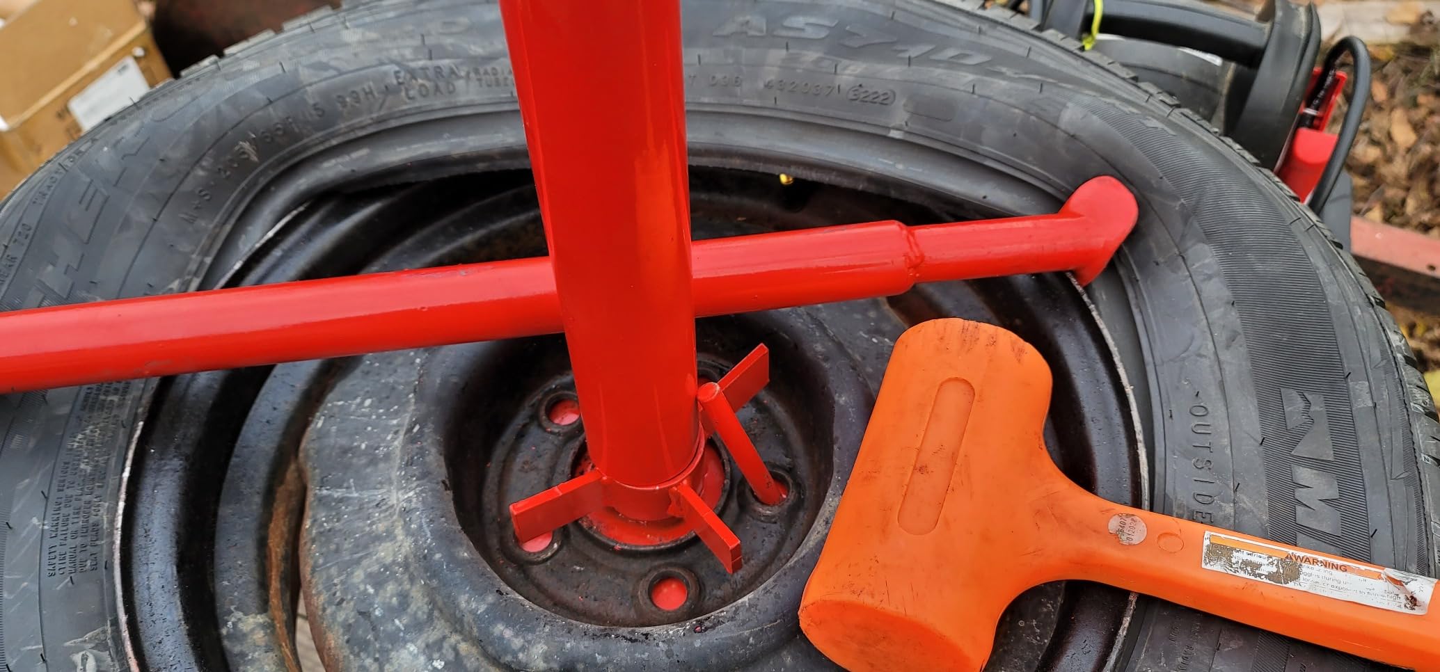 TUFFIOM Manual Tire Changer, Portable Hand Bead Breaker Mounting Tool for 8” to 16” Tires, for Home Garage Small Auto Shop customer photo 1