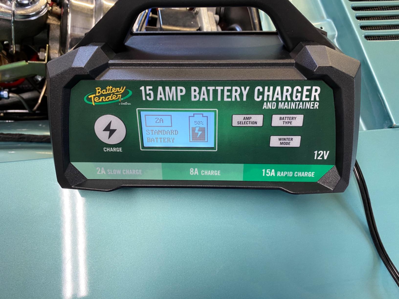 Battery Tender 15 AMP Battery Charger and Maintainer - 12V Switchable 15 AMP / 8 AMP / 2 AMP - Selectable Chemistry Standard AGM Gel - LCD Display - 022-0234-DL-WH customer photo 1