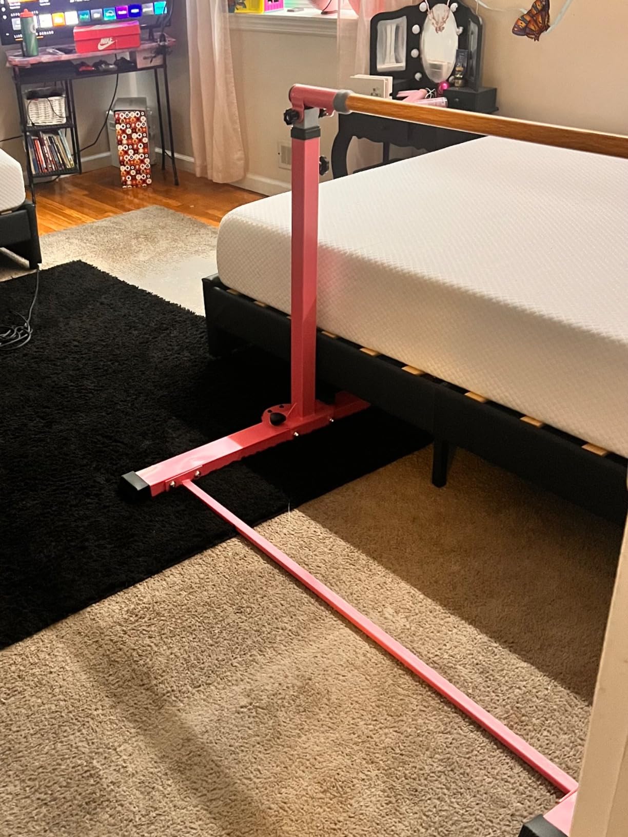 Gymnastics Bar for Kids 3' to 5' Height Adjust with Ring, Max Load 350Lbs customer photo 1