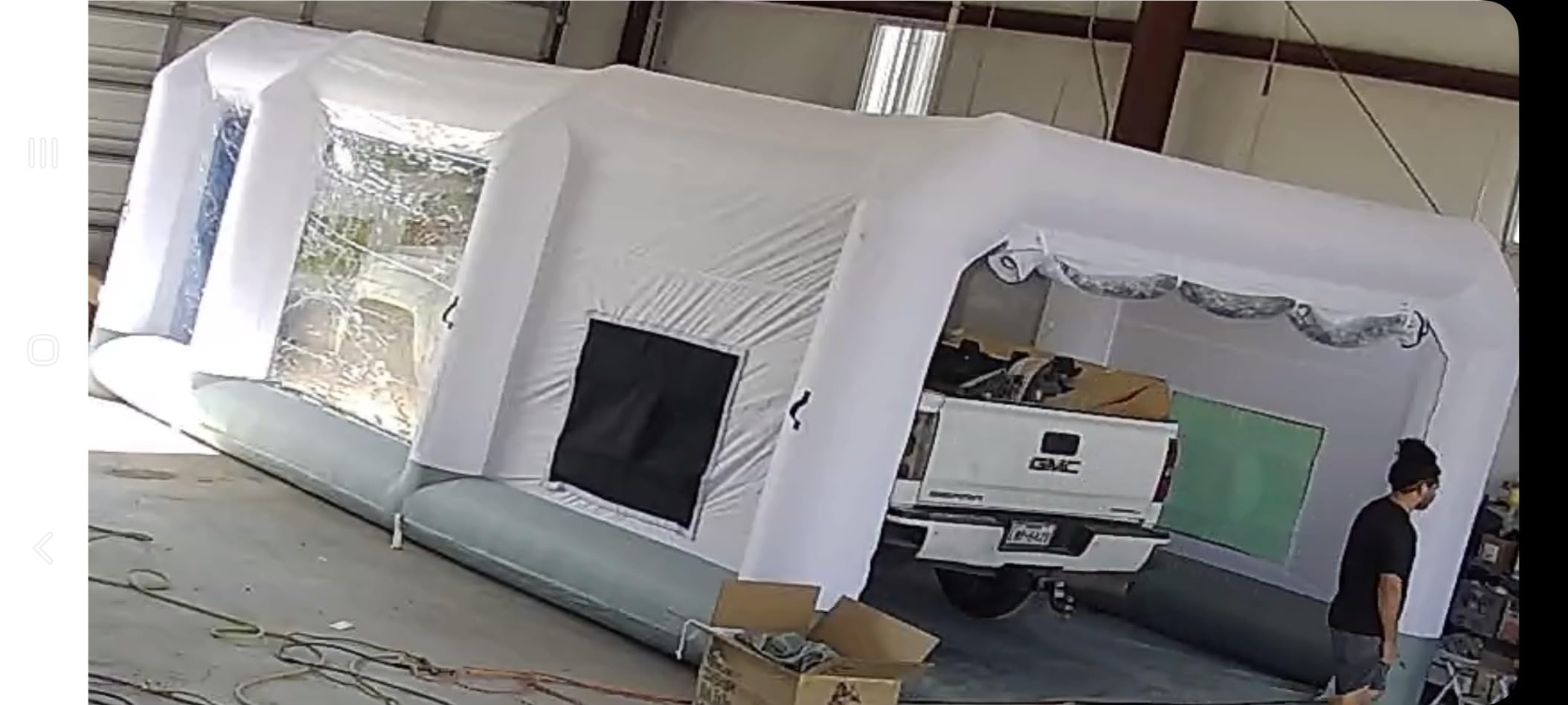 GORILLASPRO Inflatable Paint Booth 26x15x10Ft with 950W + 950W Blowers for Cars, Air Filter System Portable Spray Paint Booth Tent for Trucks, Auto Parts and Furniture Painting customer photo 2