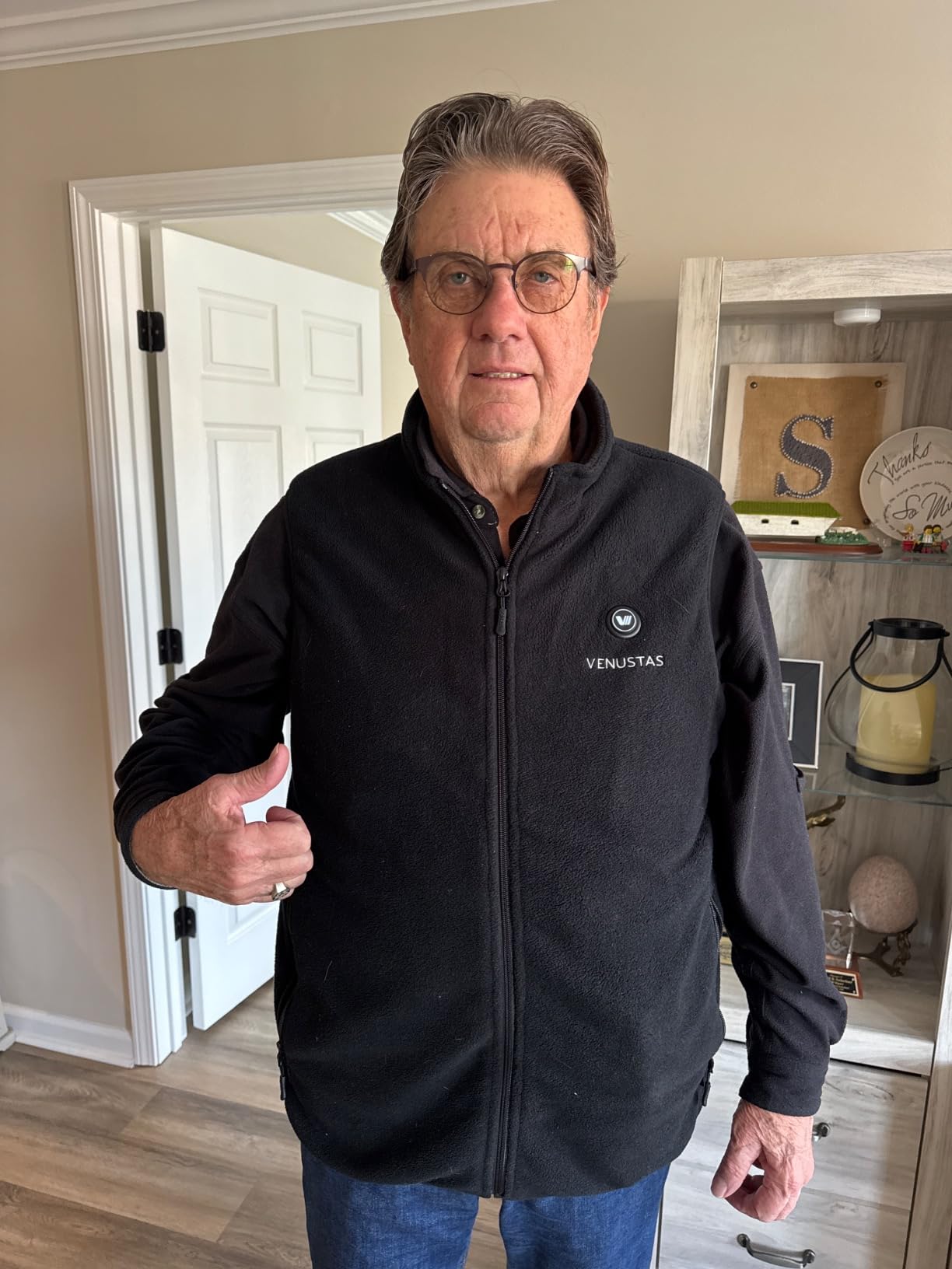 Venustas Men's Heated Fleece Vest with 6 Heating Zones and Battery Pack customer photo 1