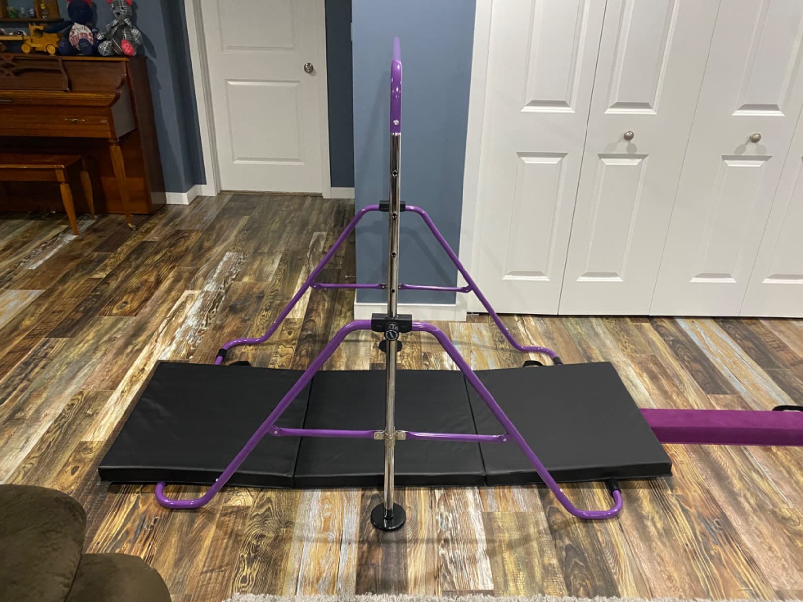 DOBESTS Kids Gymnastics Bar Folding Horizontal Bar, Adjustable Height Gymnastic Horizontal Bars, GymnasticTraining Equipment for Home customer photo 2