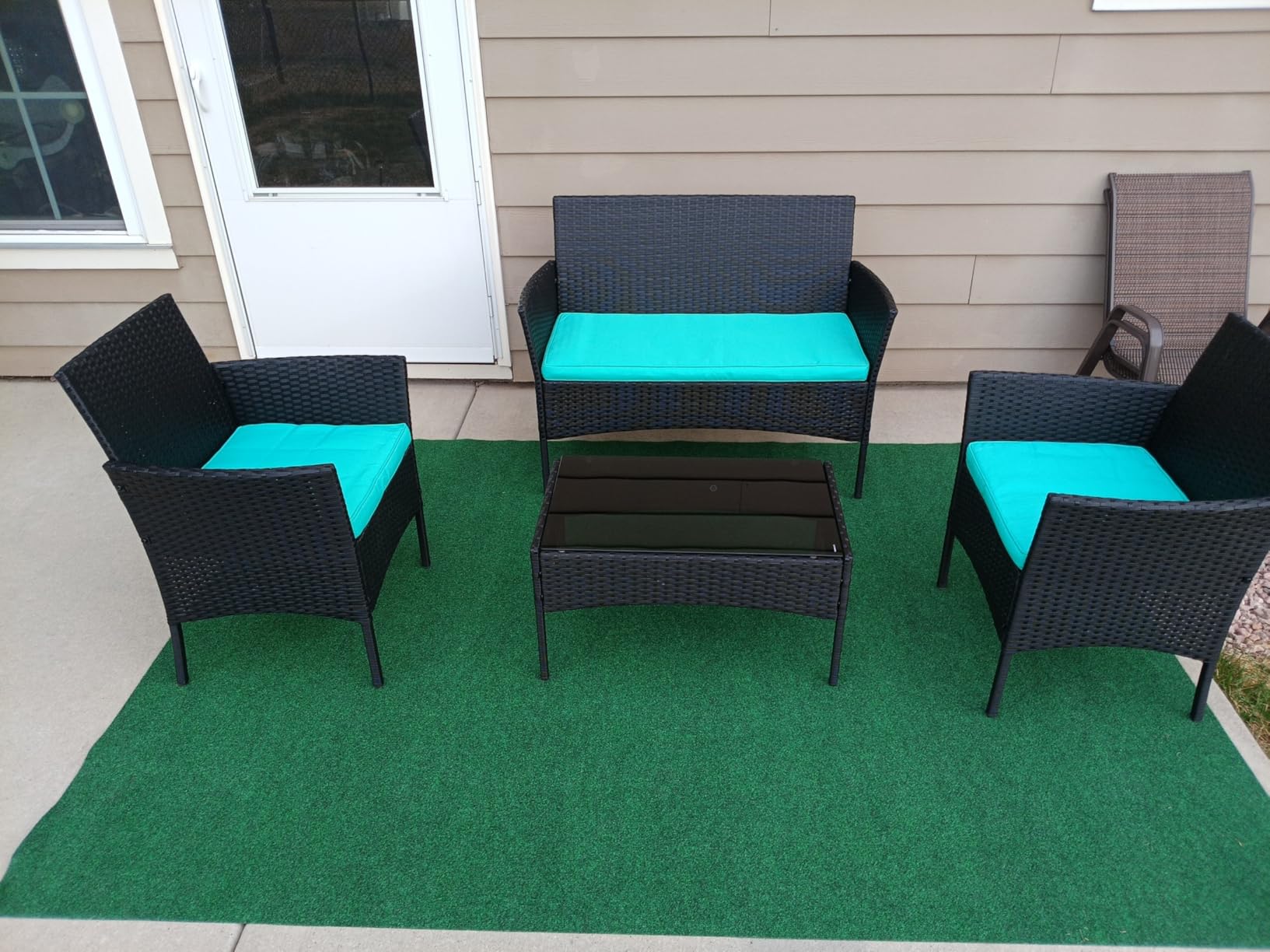 FDW 4-Piece Patio Furniture Set | Brown | Outdoor Wicker Furniture customer photo 1