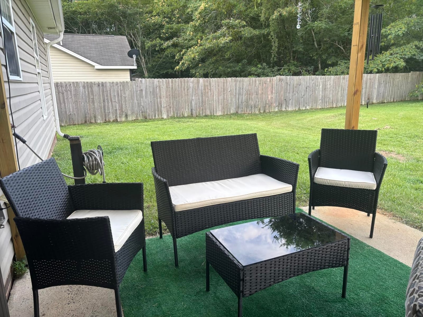 FDW 4-Piece Patio Furniture Set | Brown | Outdoor Wicker Furniture customer photo 2