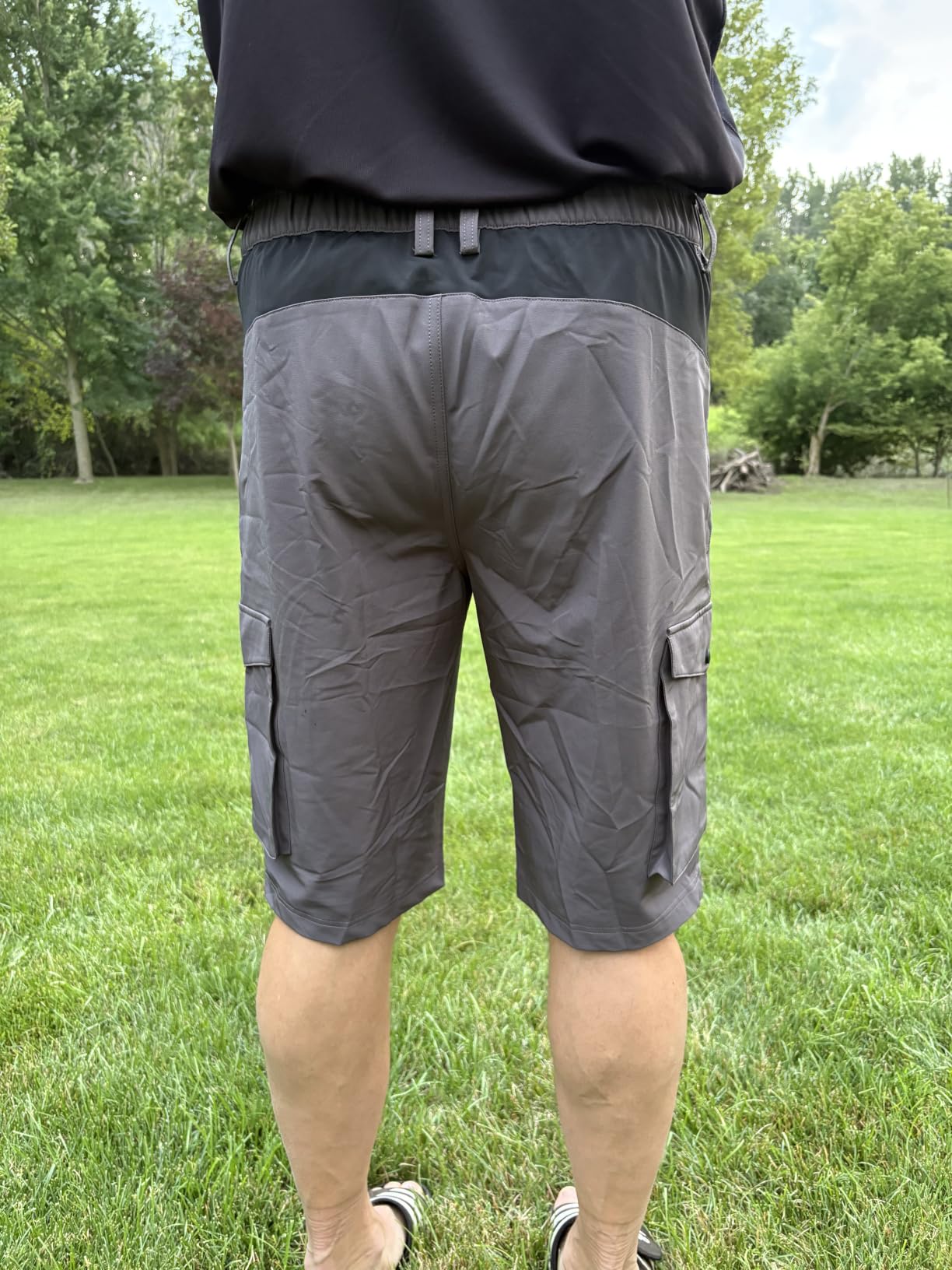 Hiauspor Men's Mountain Bike Shorts: Stretch Hiking Cargo Shorts customer photo 2