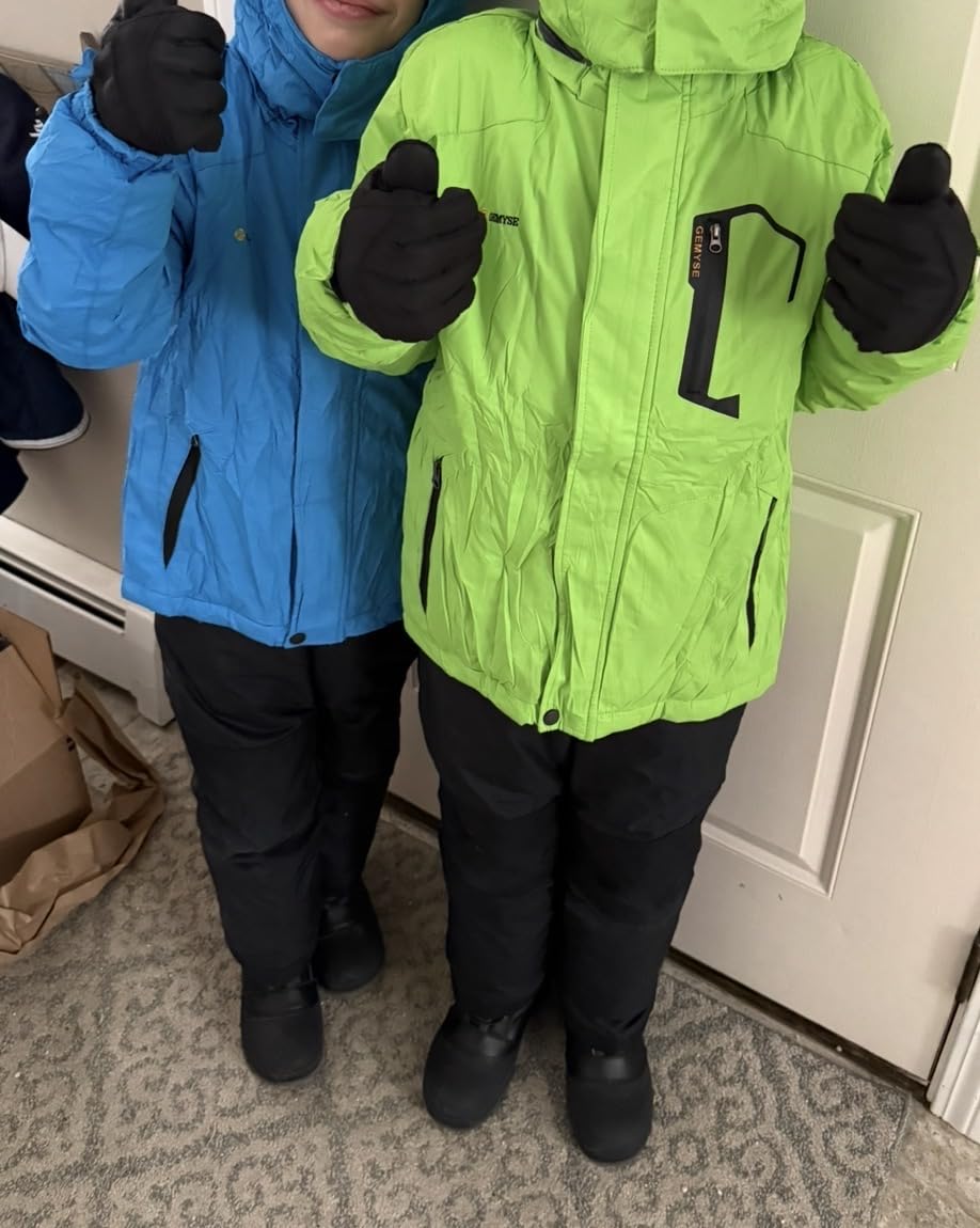 GEMYSE Boy's Waterproof Ski Jacket Fleece Winter Coat with Detachable Hood customer photo 1