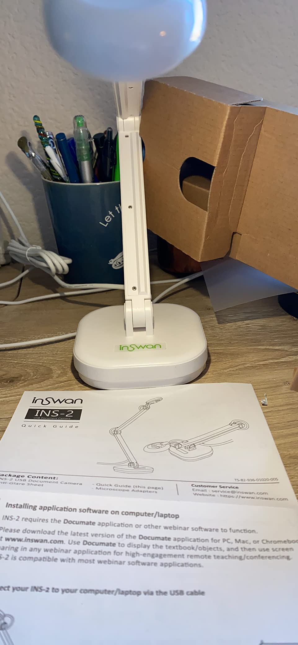 INSWAN INS-2 UHD 4K 13MP Document Camera, Built-in LED, Mic, A3 Capture customer photo 2