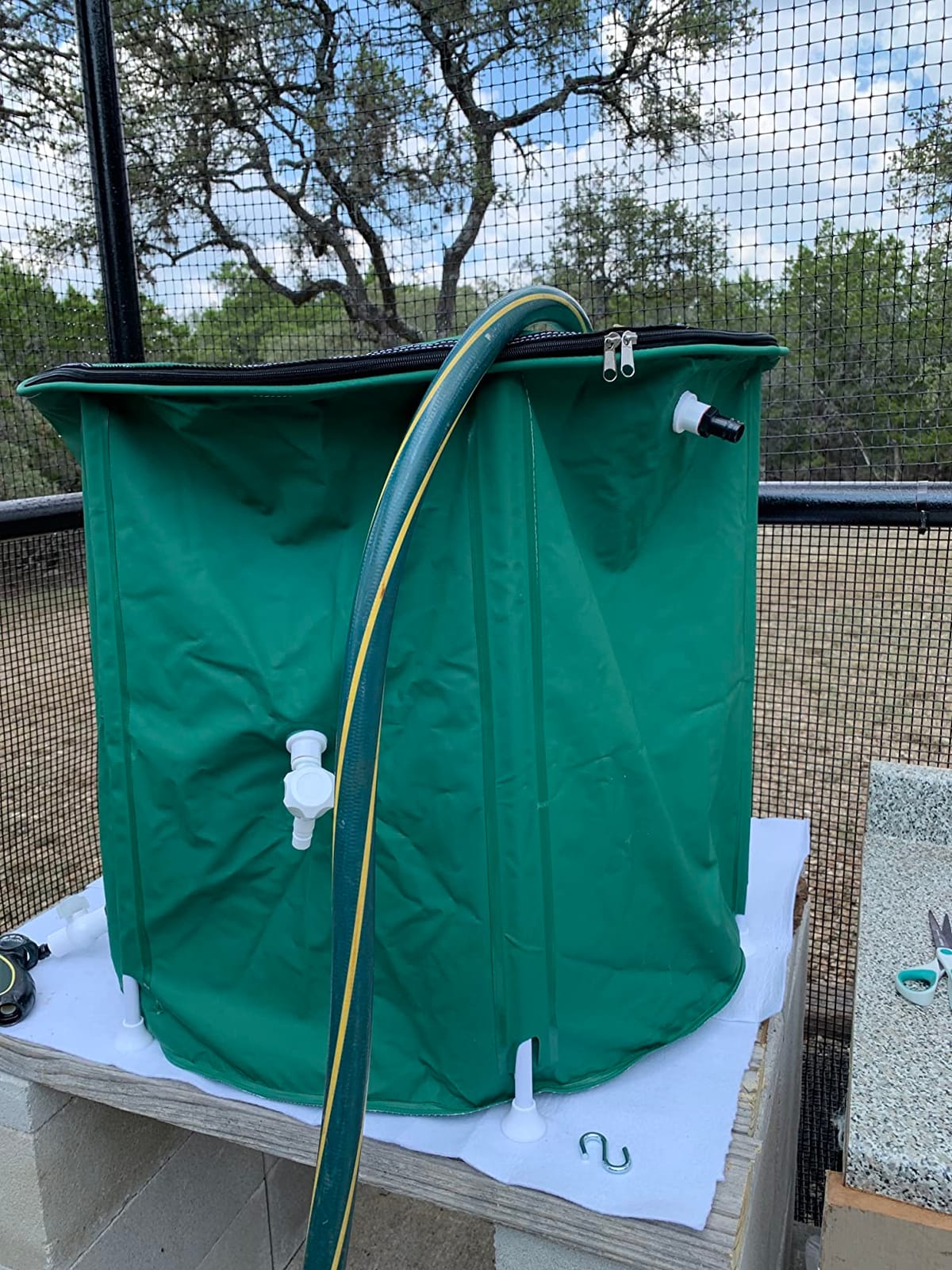 Rain Barrel Upgrade Anti-Collapse Collapsible Rainwater Collection System,Portable Water Storage Tank,Garden Water Catcher (Green Mutil, 50) customer photo 1