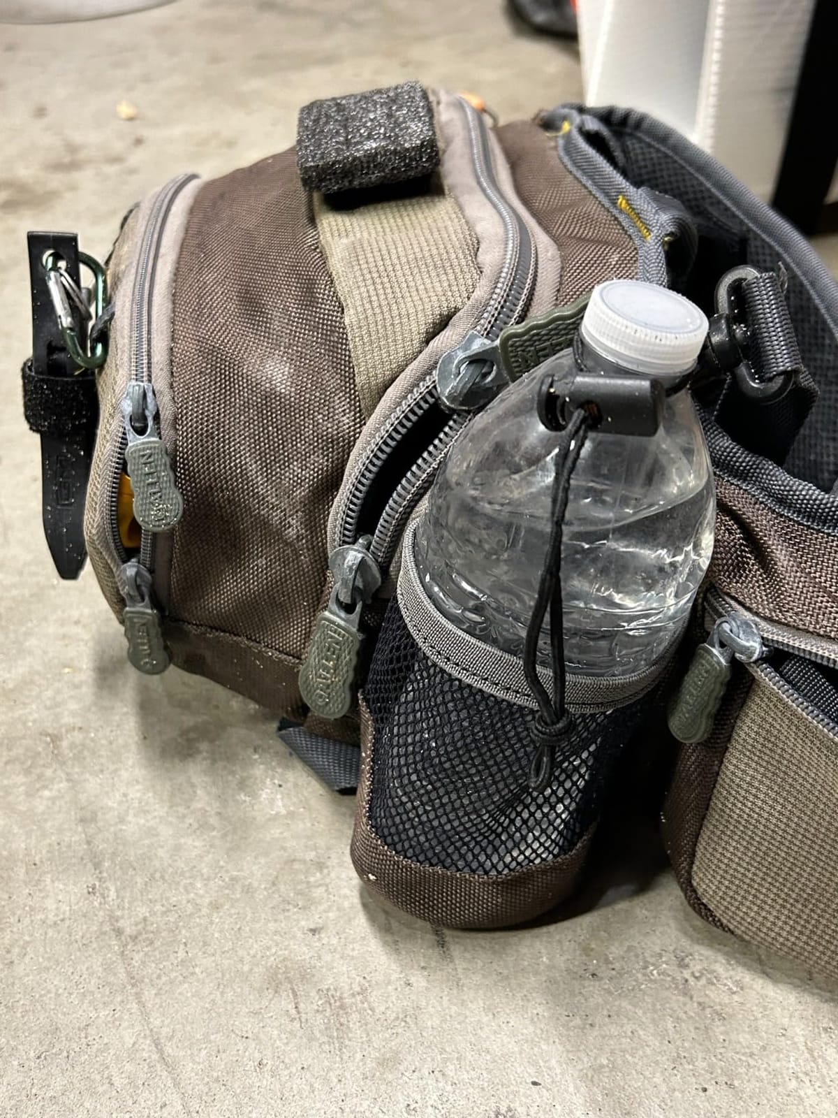 Allen Company Eagle River Lumbar Fly Fishing Pack - Holds 6 Fly Boxes, Zip-Down Workstation, Waist Bottle Pockets, Durable Outdoor Waist Pack - Gray/Lime and Olive Green customer photo 2