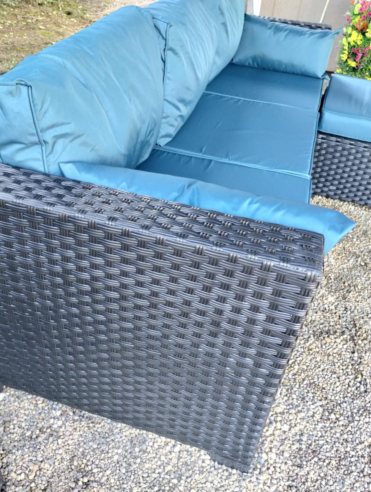 Rattaner Patio Wicker Furniture Set 6 Pieces Outdoor HDPE Wicker Conversation Couch Sectional Chair Sofa Set with Grey Cushions customer photo 2