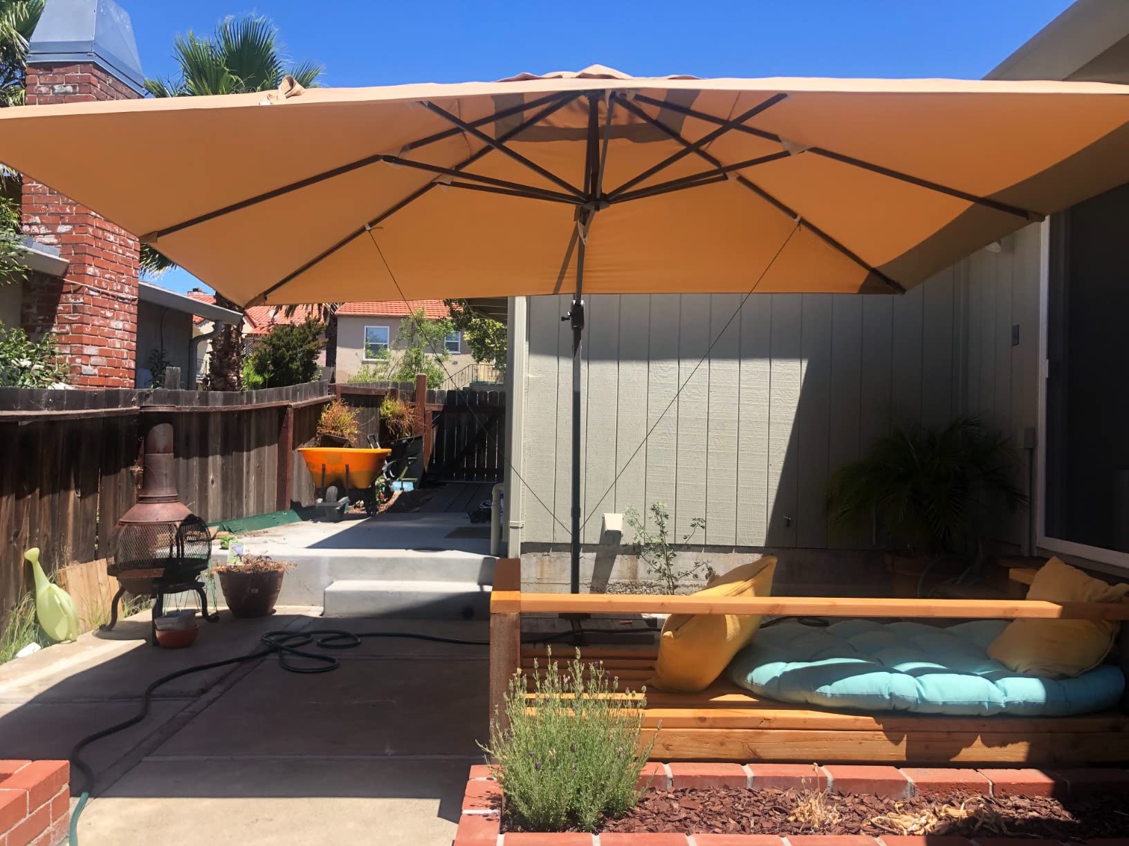 Sunnyglade 10x13Ft Cantilever Patio Umbrella Rectangular Deluxe Offset Navy customer photo 2