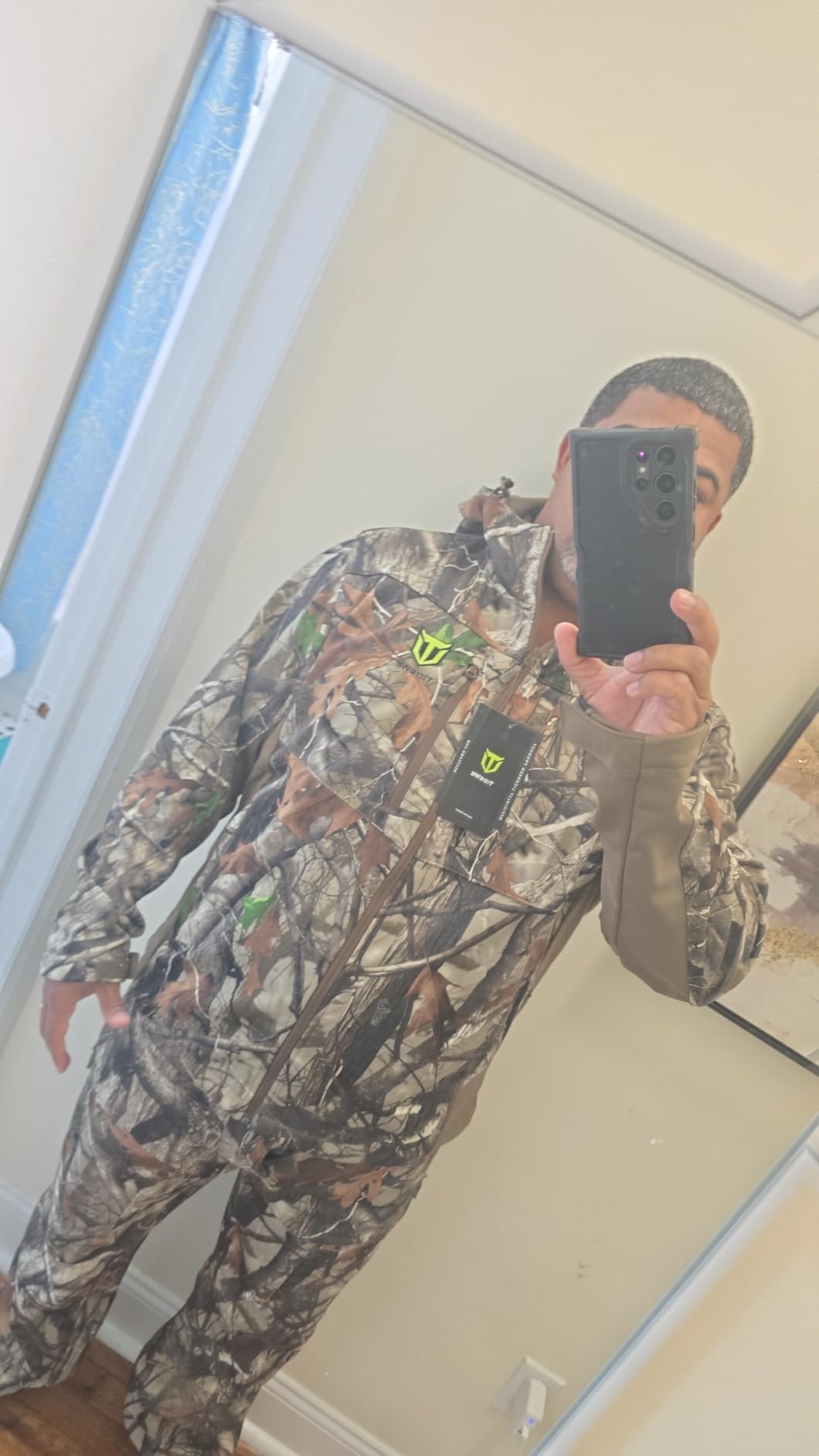 TIDEWE Hunting Clothes for Men with Silent Fabric & Fleece Lining customer photo 2