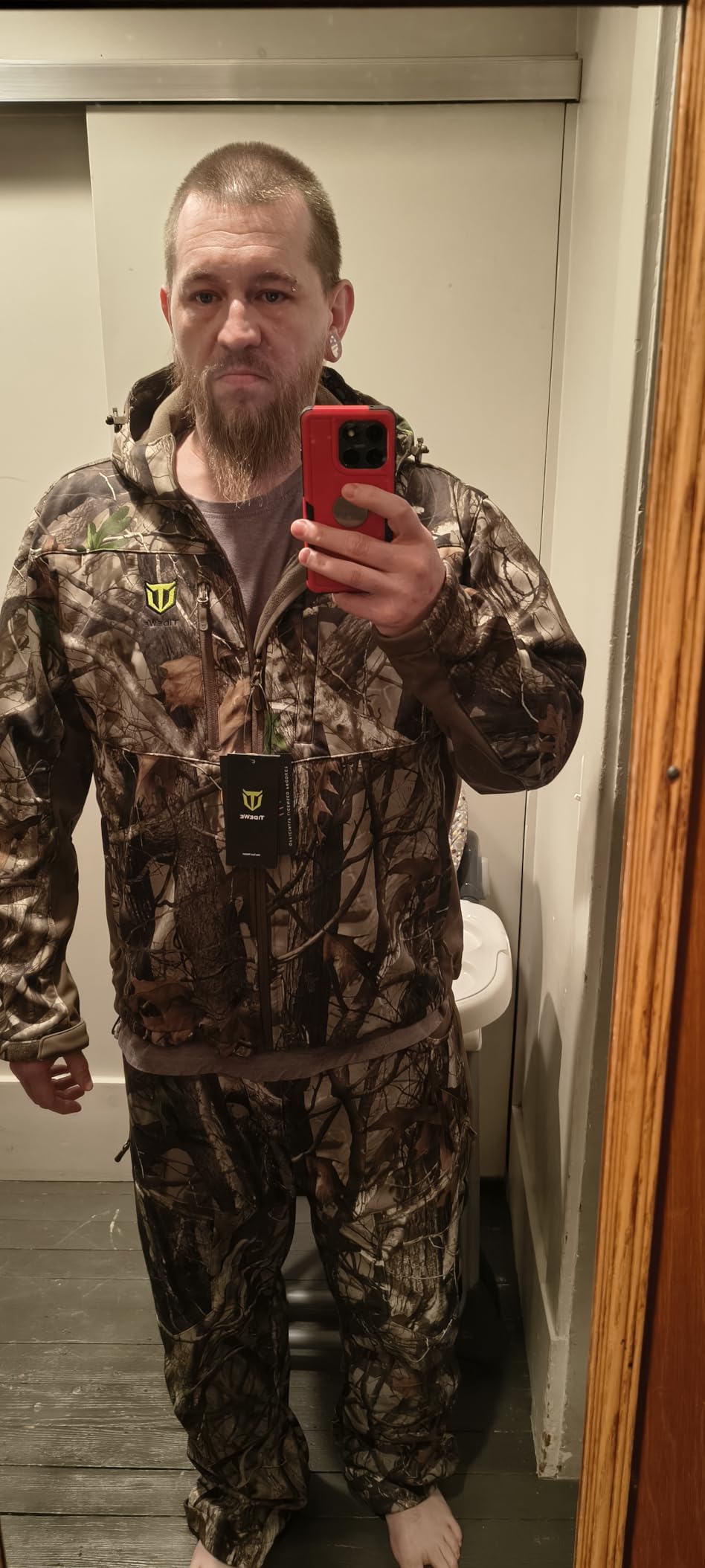 TIDEWE Hunting Clothes for Men with Silent Fabric & Fleece Lining customer photo 2