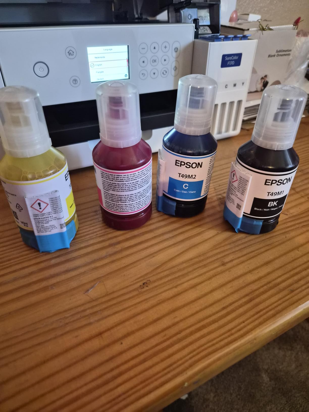 Epson F170 Cartridge-Free eco Supertank Sublimation Color Printer Starter Bundle. Free Mini Iron Heat Press Machine, 8.5