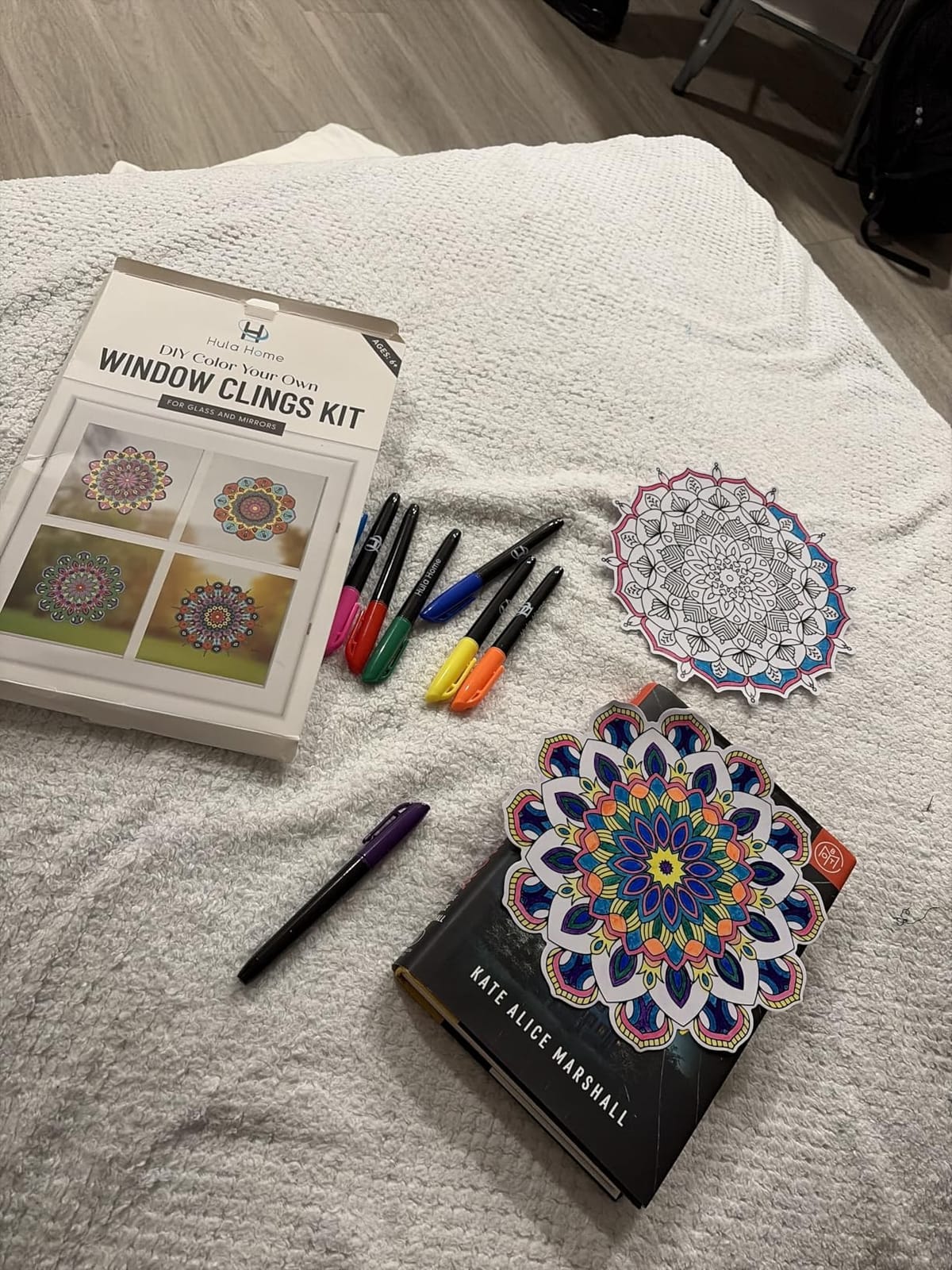 Hula Home Stained Glass Mandala Art Kit - DIY Window Clings with Markers, 10 Suncatchers - Perfect Hobby for Adults, Kids, Teens & Seniors - Ideal Gift for Beginners, Women & Elderly customer photo 2