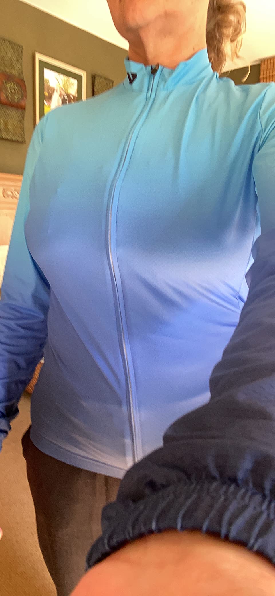 Wulibike Women's Cycling Jersey,Gradient Solid Bike Shirt customer photo 2