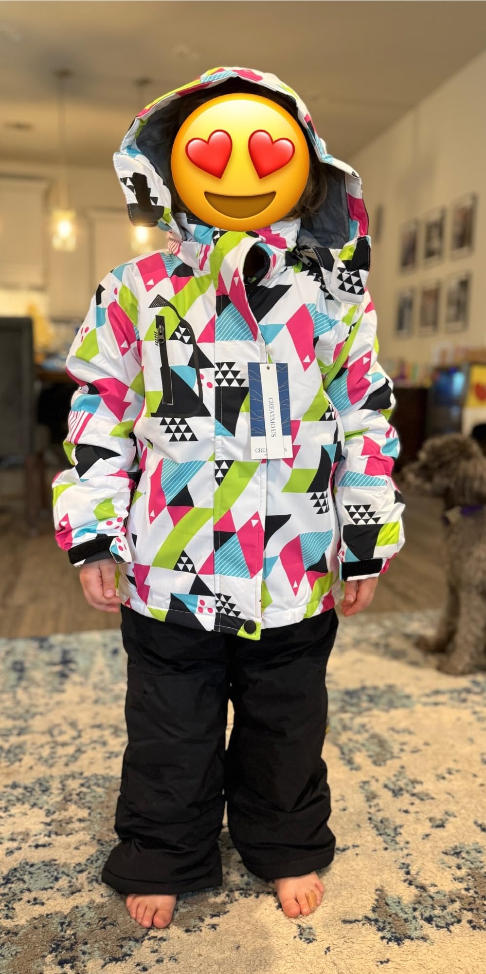 CREATMO US Girl's Waterproof Ski Jacket Warm Winter Snow Coat Windproof Snowboarding Rain Jacket customer photo 2