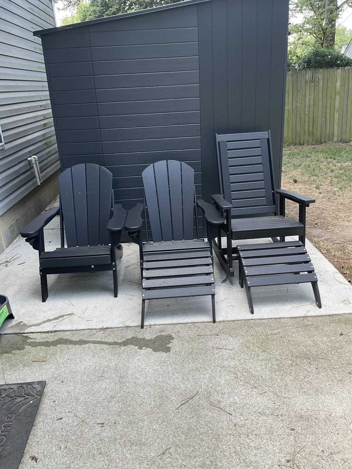 GREENVINES Oversized Outdoor Rocking Chairs Set of 2, HDPE Rocker, Black customer photo 2
