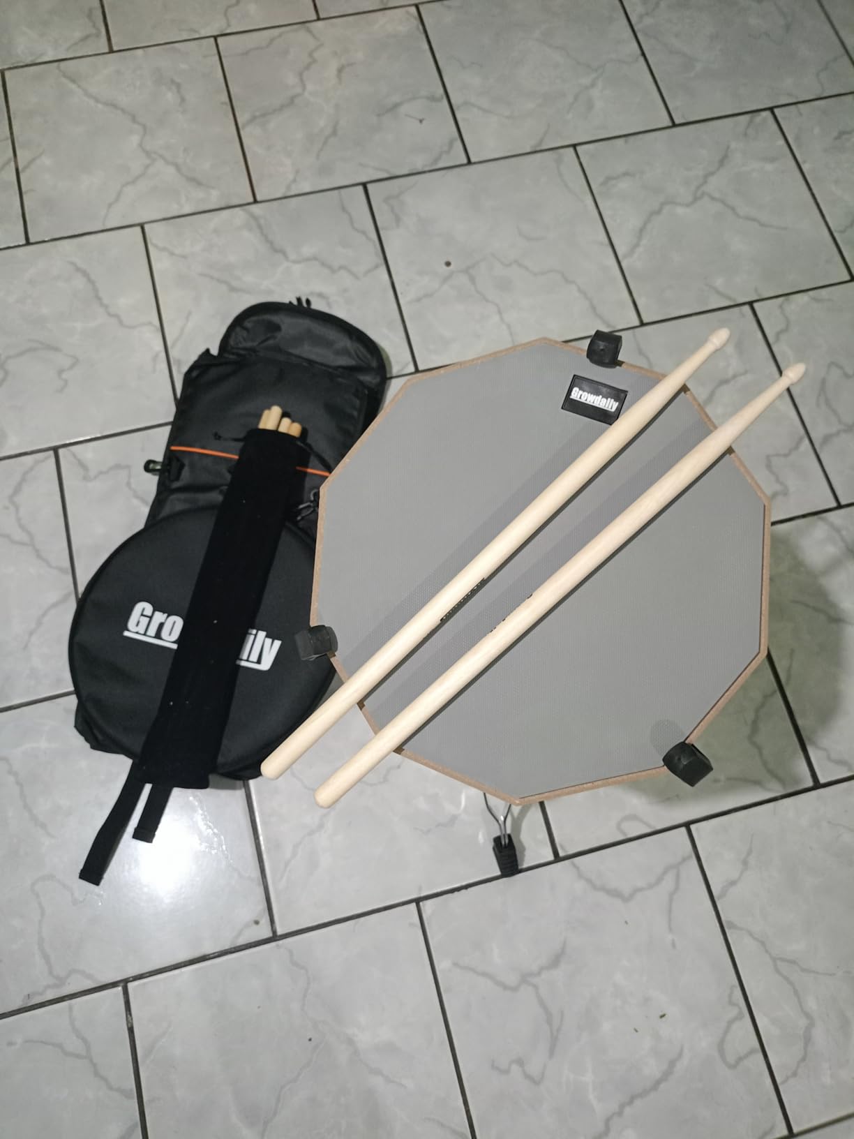 GrowDaily Drum Practice Pad Snare Drums Stand Set 12 In customer photo 2