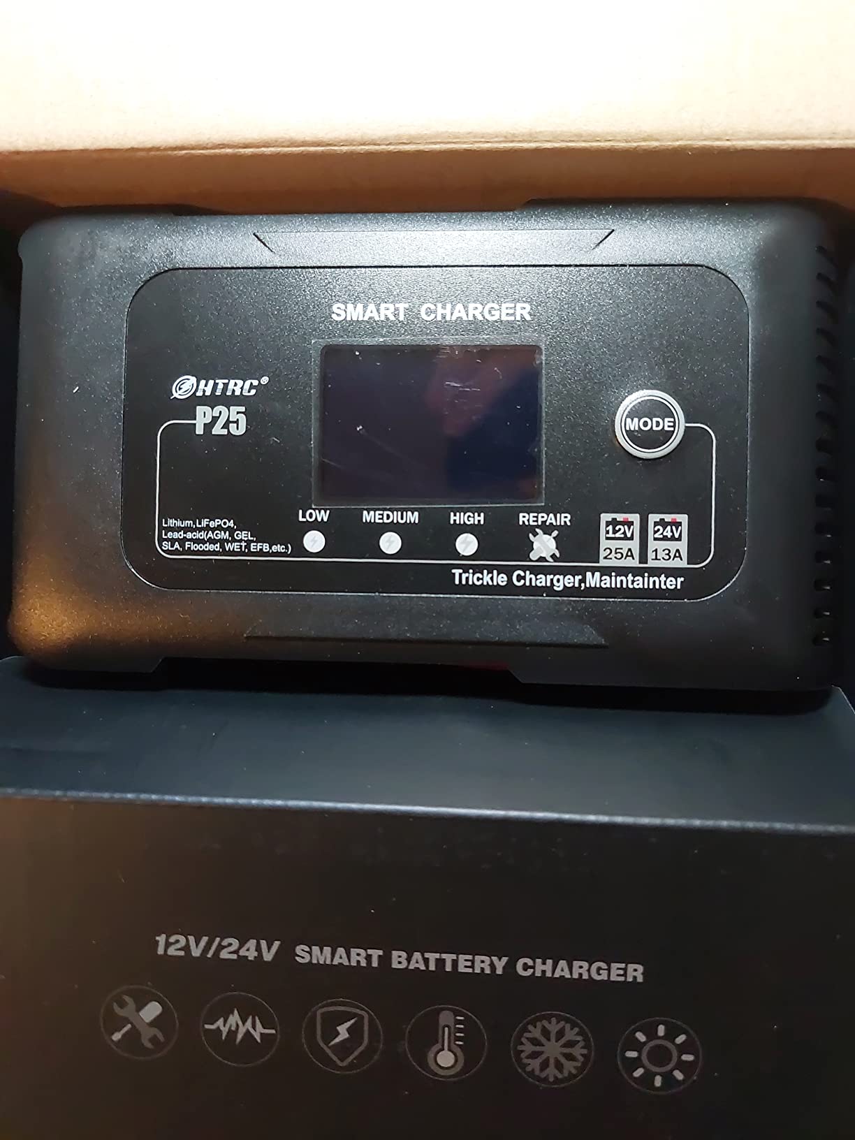 Battery Charger 0-25A,12V&24V LiFePO4 Battery Charger for Lithium,Lead Acid,AGM,RV,Marine,Boat, and Deep Cycle Batteries,9 Stage with Pulse Repair,Smart Car Trickle Charger & Maintainer customer photo 1