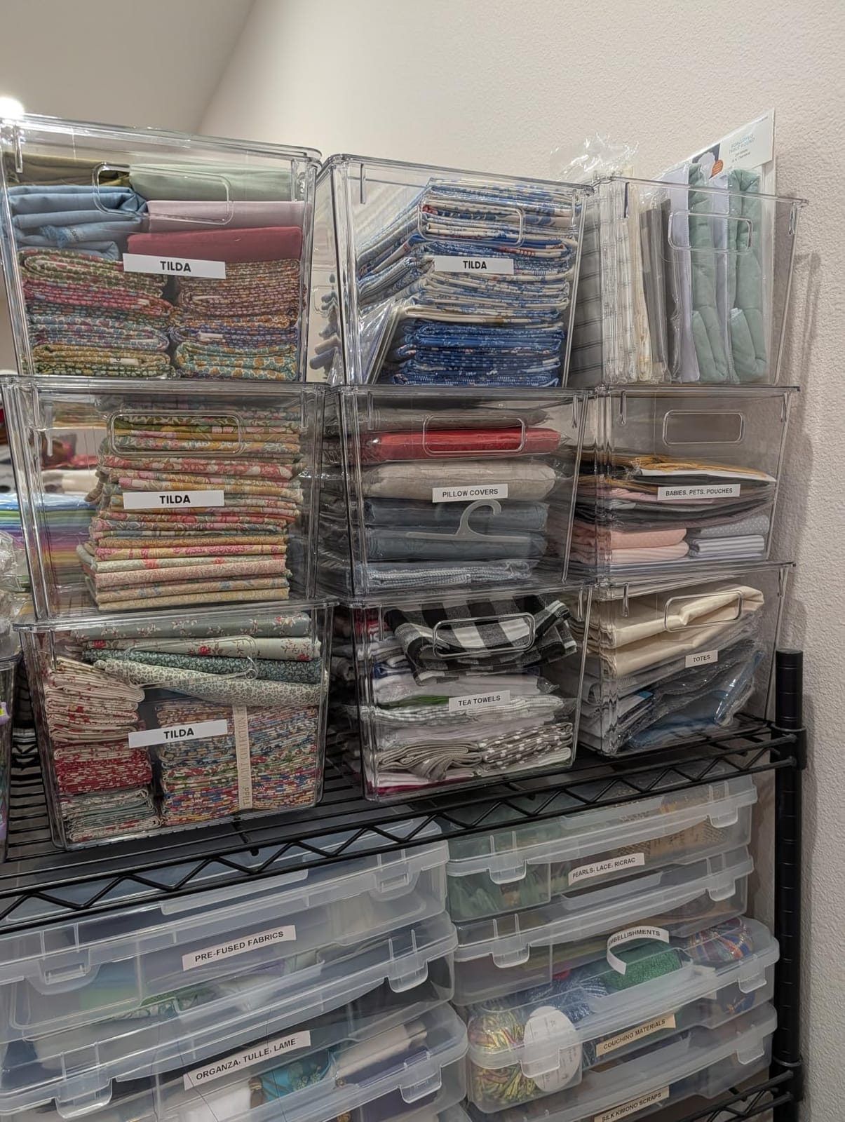 Vtopmart 6 Pack Clear Stackable Storage Bins with Lids and Handles, Large customer photo 1