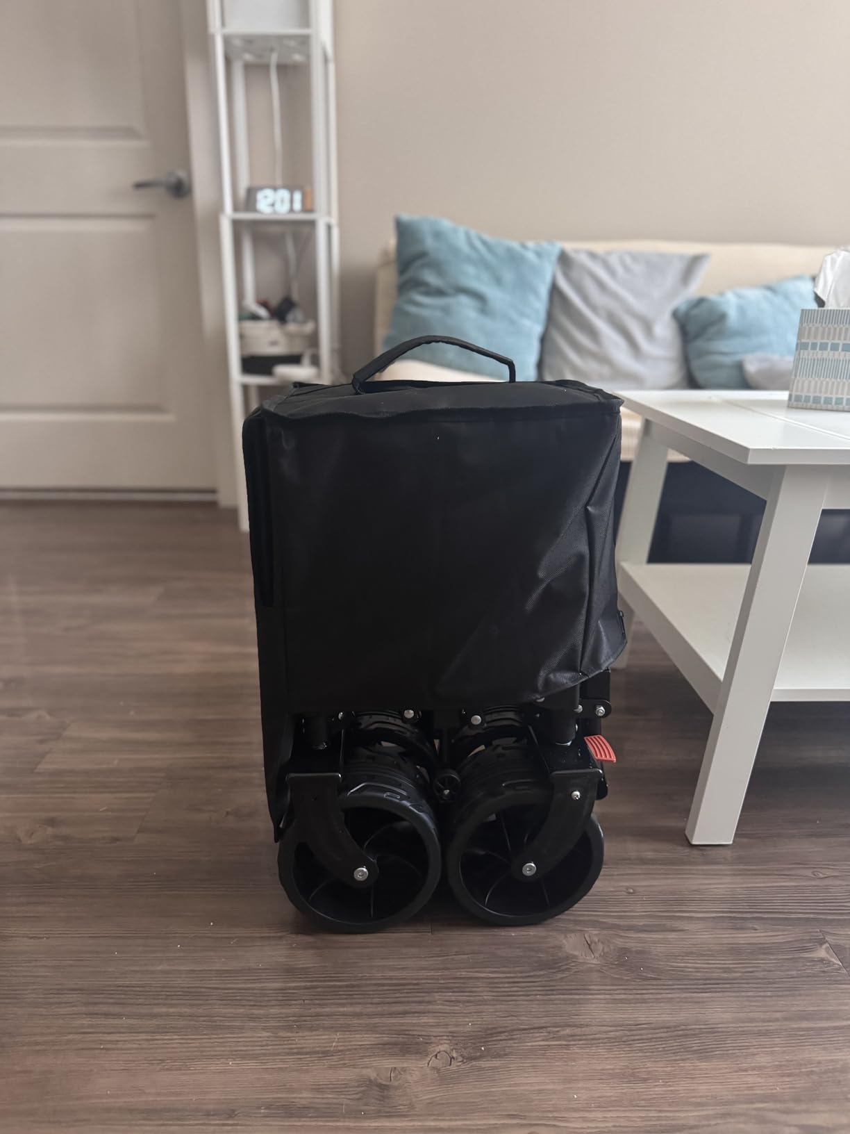 Navatiee 330Lbs Collapsible Folding Wagon, Beach Wagon Cart Heavy Duty Foldable with Big Wheels, Utility Grocery Wagon with 165L Large Capacity for Camping Garden Sports, Black customer photo 2