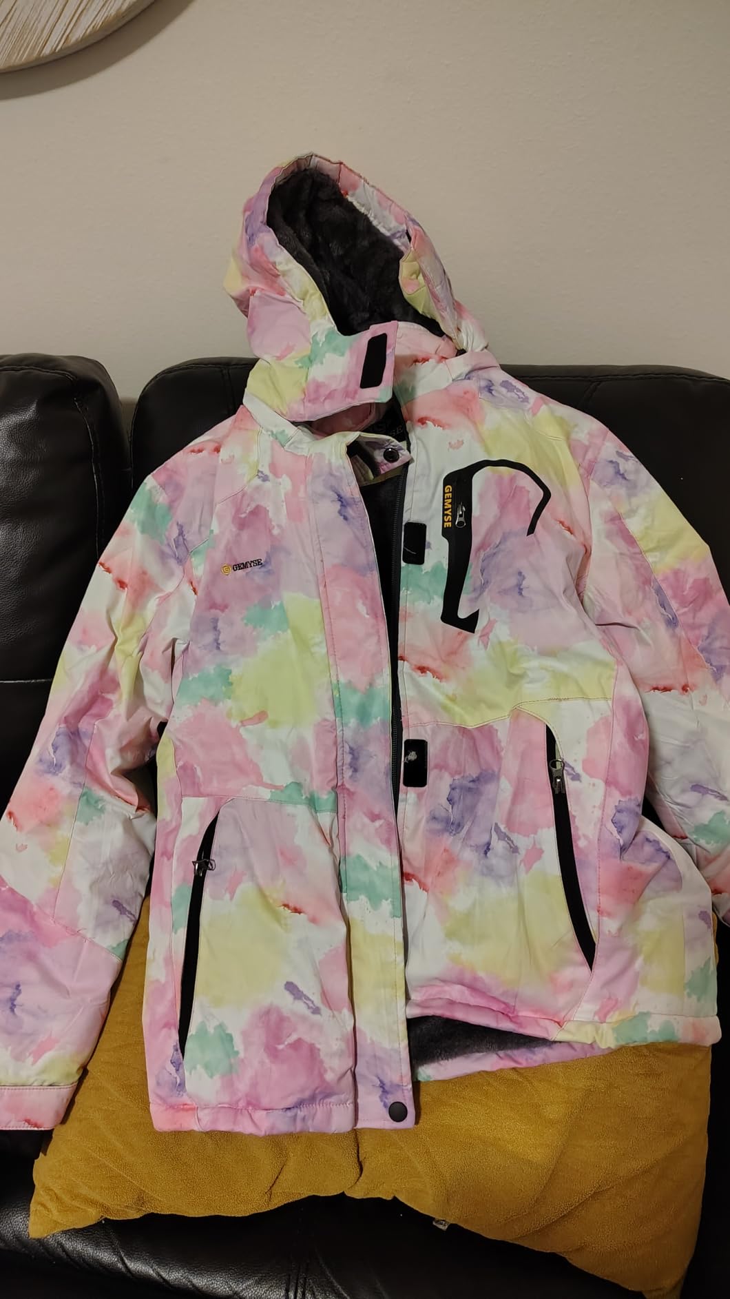 GEMYSE Girl's Waterproof Ski Snow Jacket Fleece Windproof Winter Jacket with Hood customer photo 1