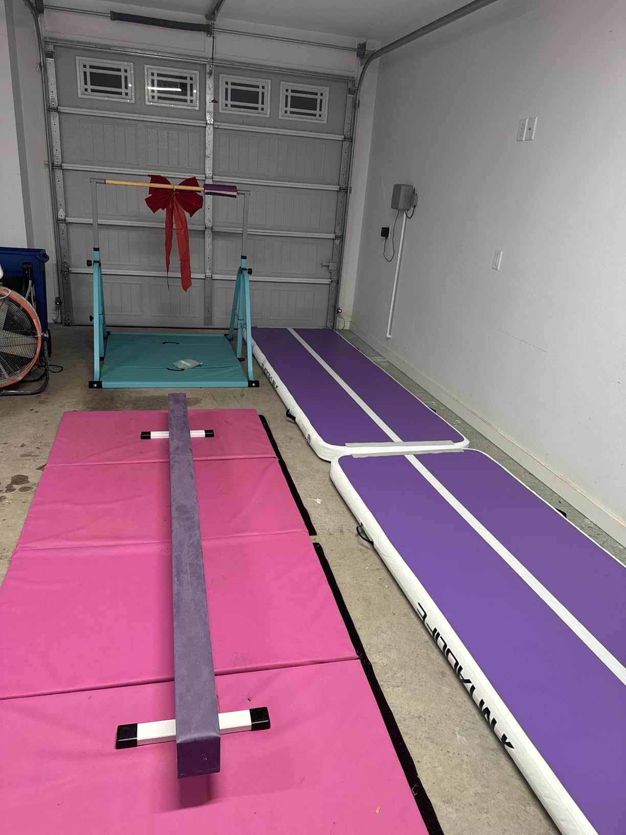Foldable Gymnastics Kip Bar with Rings & Bar Pad, 3 FT–5 FT Adjustable Horizontal Bar for Kids, 7-Level Height, 300 LBS Weight Capacity, Indoor Home Gym Equipment customer photo 2