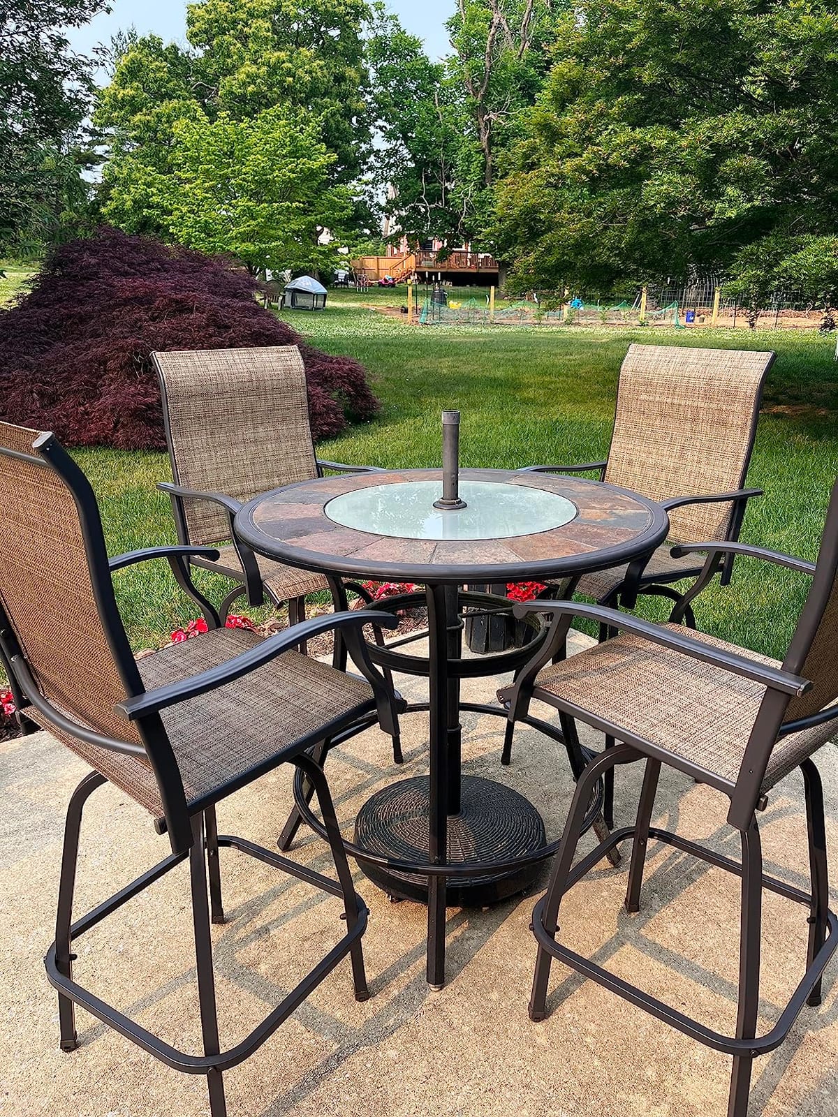 Devoko Patio Swivel Bar Set 3 Pieces customer photo 2