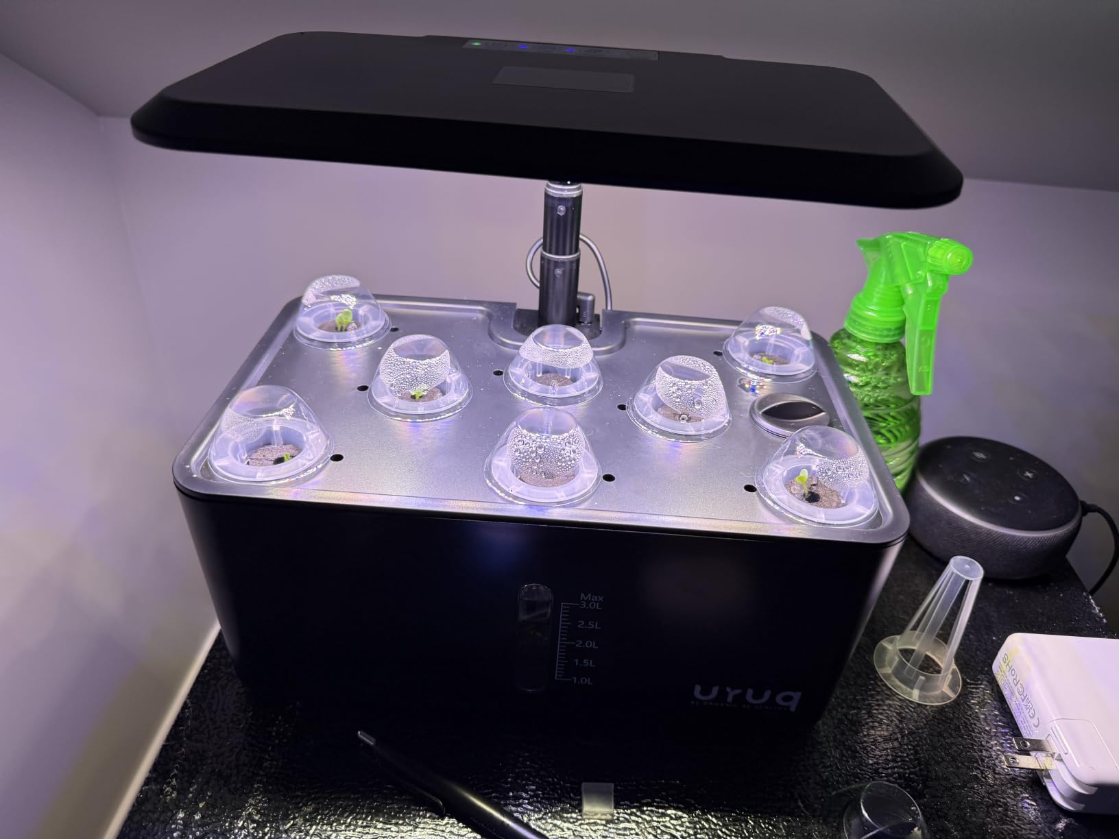 URUQ 8 Pods Hydroponics Growing System with LED Grow Light - White customer photo 2