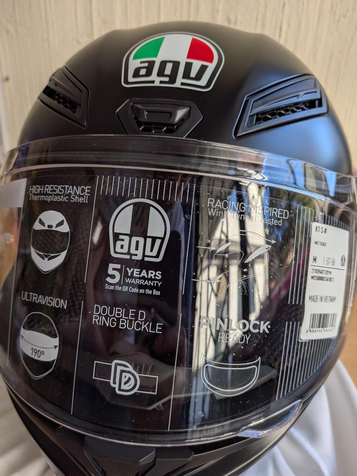 AGV K1 S Solid Gloss Full Face Motorcycle Racing Helmet customer photo 1