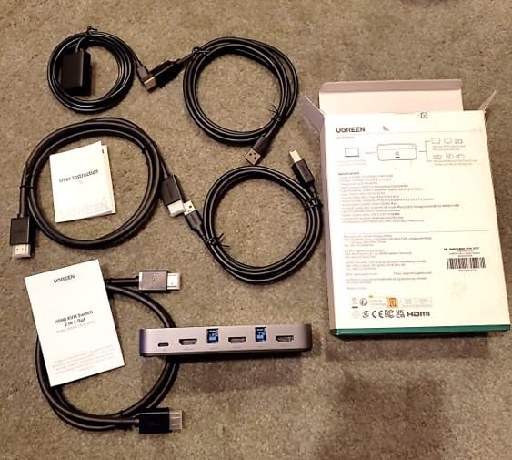 UGREEN HDMI KVM Switch 1 Monitor 2 Computers, Aluminum, 4K@60Hz, 4 USB 3.0 customer photo 1