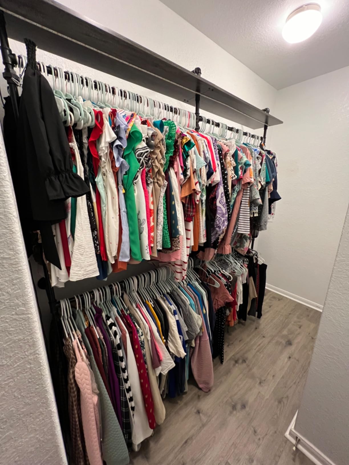 Aheaplus Industrial Pipe Clothing Rack, 118.3'' Closet System with RGB LED customer photo 1