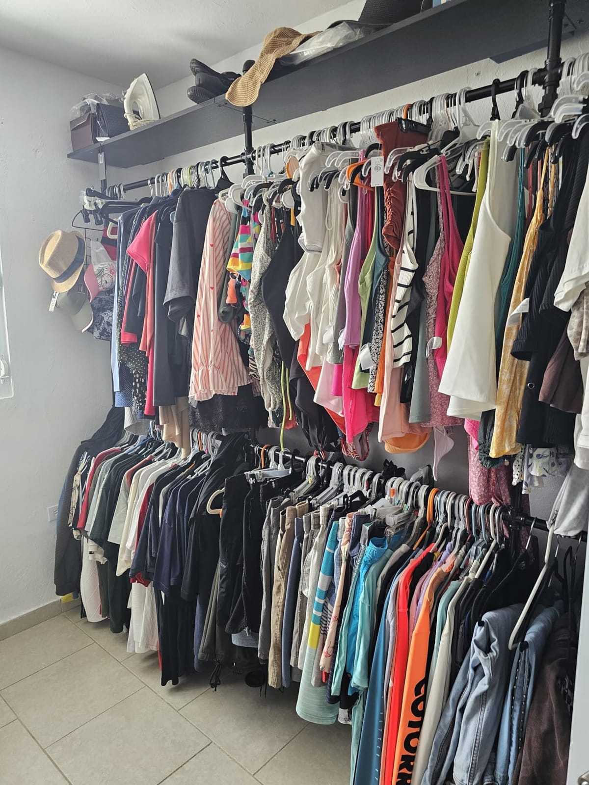 Aheaplus Industrial Pipe Clothing Rack, 118.3'' Closet System with RGB LED customer photo 2