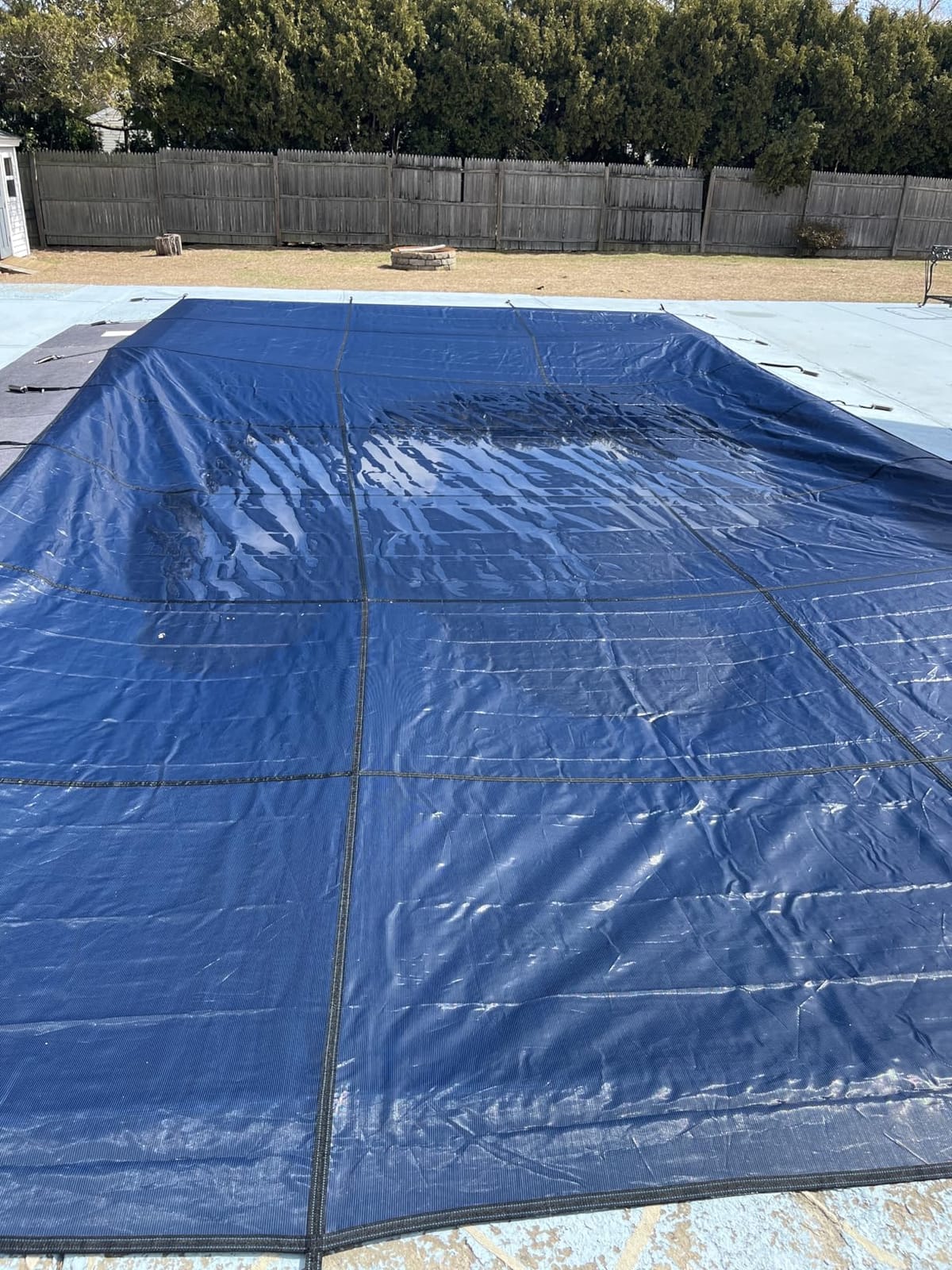 iCOVER Inground Pool Safety Cover, 16x32ft Rectangle Winter Safety Pool Cover for Inground Swimming Pools, Winter Pool Cover, Pool Covers for Inground Pools, Triple Stitched for High Strength, Blue customer photo 1