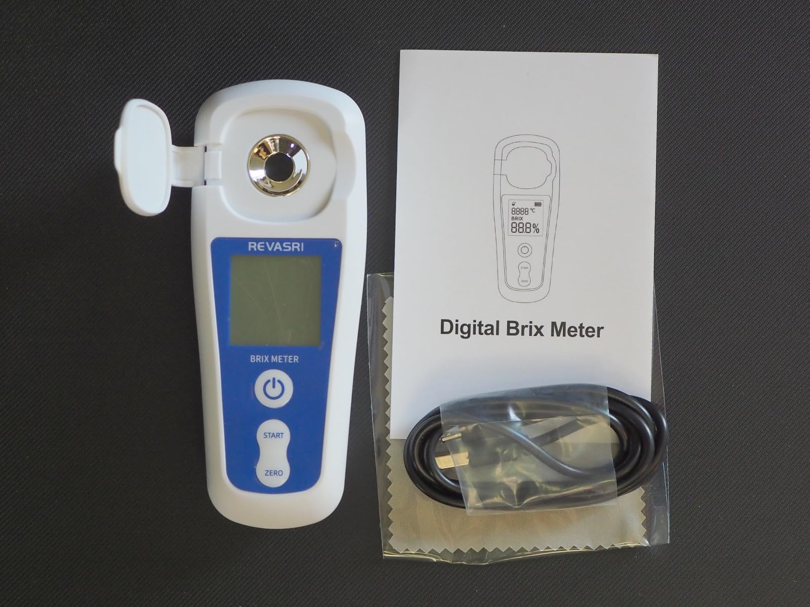REVASRI Digital Brix Refractometer, Rechargeable Brix Meter for Liquid Sugar Content with LCD, 0-55% Range ±0.2% Accuracy with Auto Temperature Compensation customer photo 2