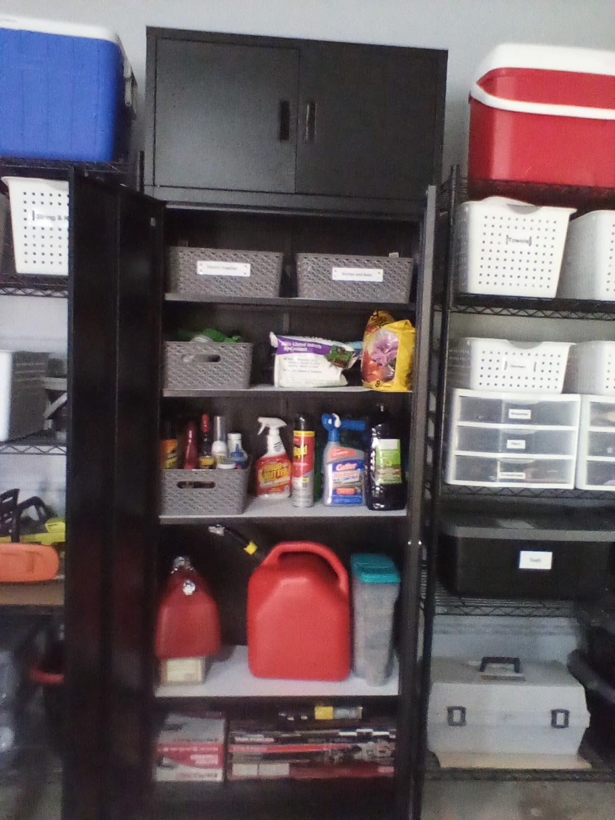 BESFUR Metal Storage Cabinet with Doors and Shelves, 36