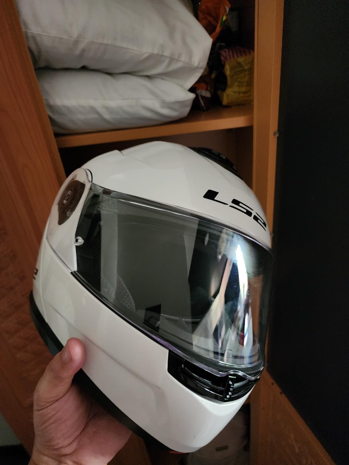 LS2 Helmets Strobe II Modular Motorcycle Helmet W/SunShield (Gloss White - Large) customer photo 1