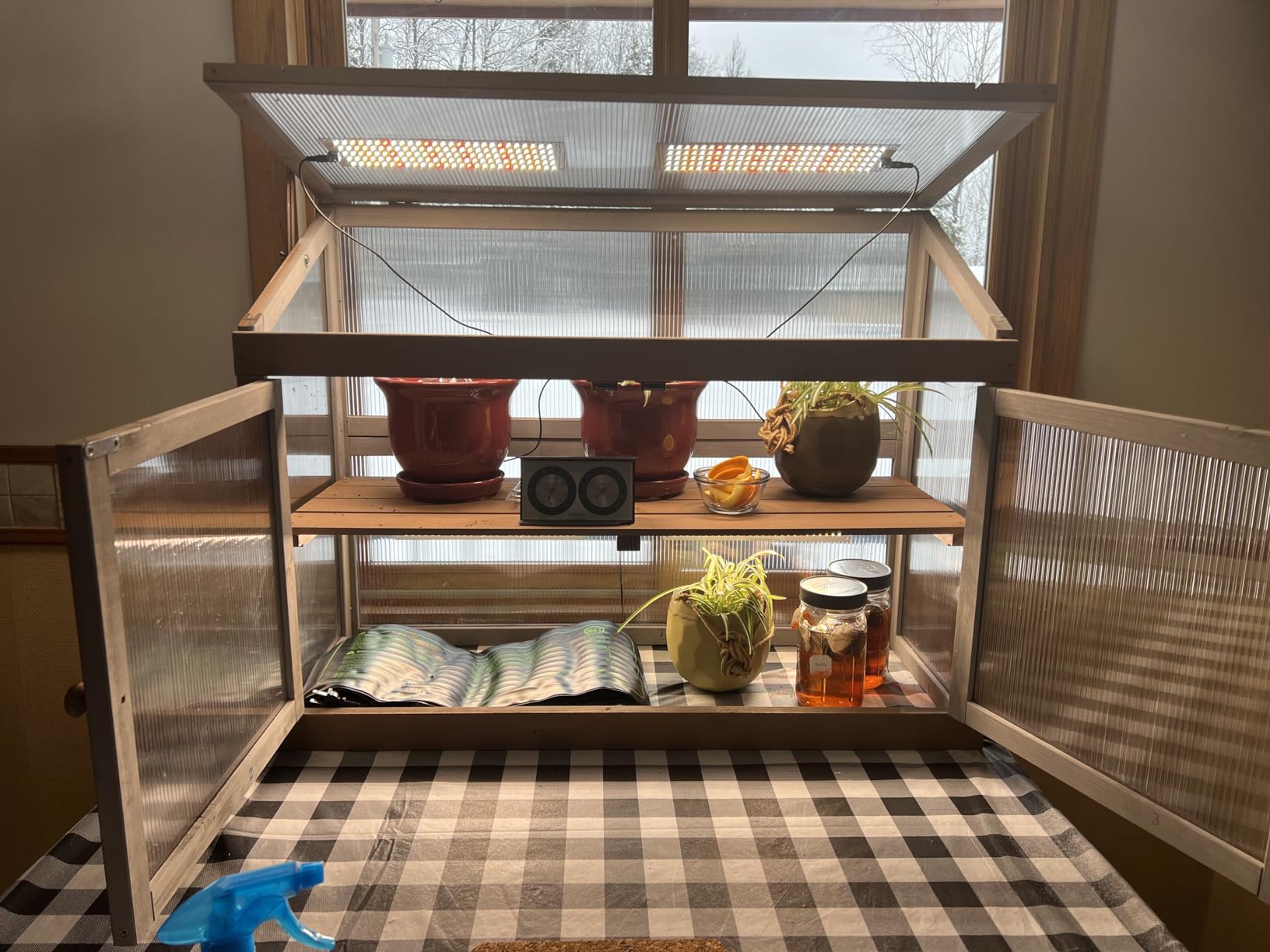 MCombo Wooden Cold Frame Garden Greenhouse Flower Planter 0160 (Dark Grey) customer photo 1