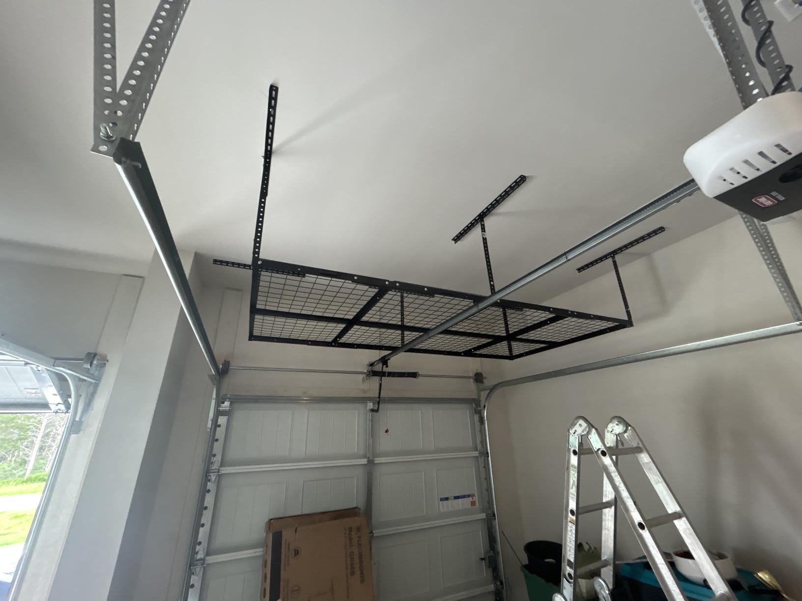 4x8ft Overhead Ceiling Garage Storage Rack, 750LBS Capacity, Black customer photo 2