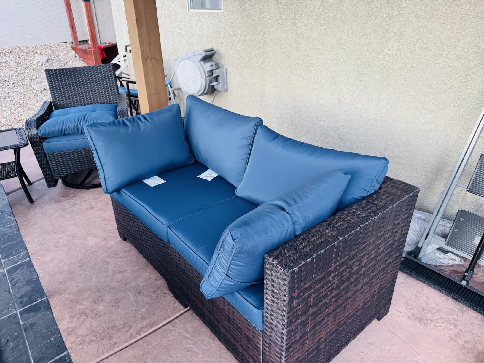 Kullavik 6PCS Outdoor Patio Furniture Set PE Wicker Rattan Sectional Sofa customer photo 2