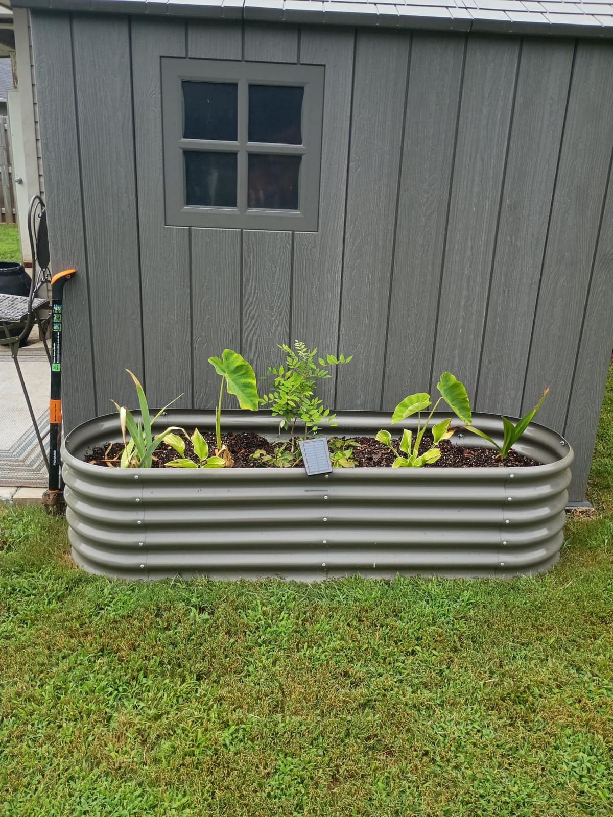 Anleolife 8x4x1.5ft Oval Galvanized Raised Garden Bed, Quartz Grey customer photo 1