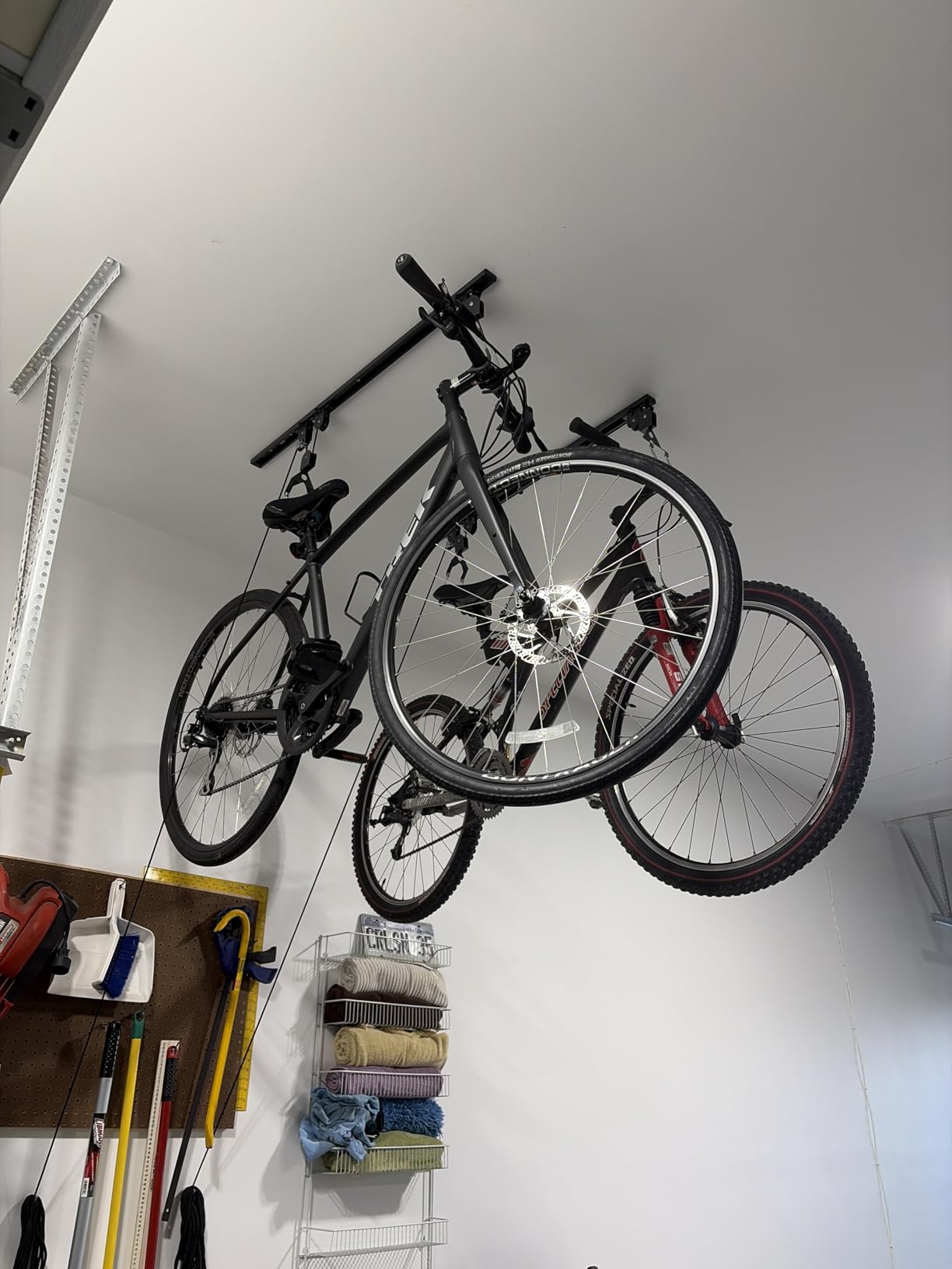 Bike Hoist- Heavy Duty for Space Saving - Road, Commuter & Mountain Bikes, Holds Kayaks & Ladders - No-Hassle Installation for Quick & Easy Access customer photo 2